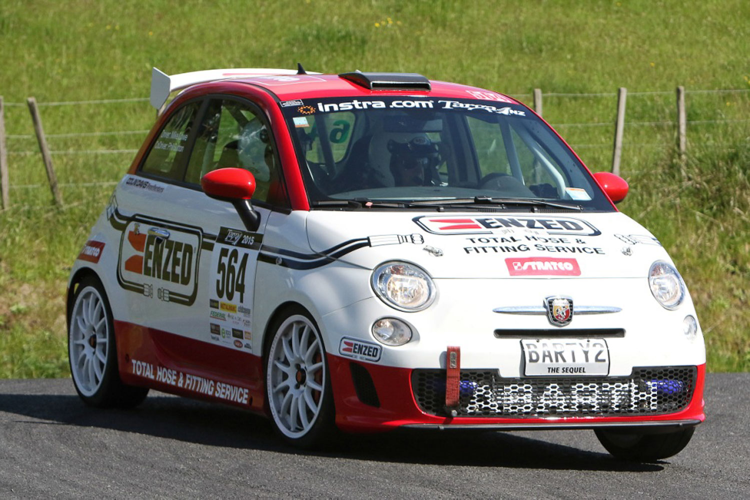 Meanwhile, getting the feel for their new car was Mike Lowe and co-driver Philip Sutton in the Enzed Abarth