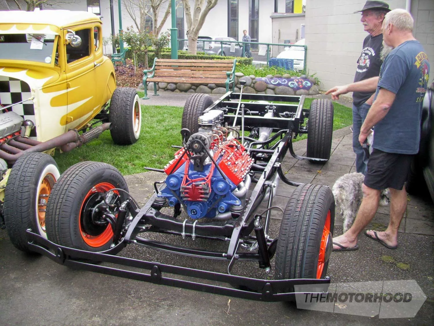 Greg Covell from SM&Cs had his immaculate 1930 A Pickup chassis on display next to Kevin Wrights 1931 Mo.jpg