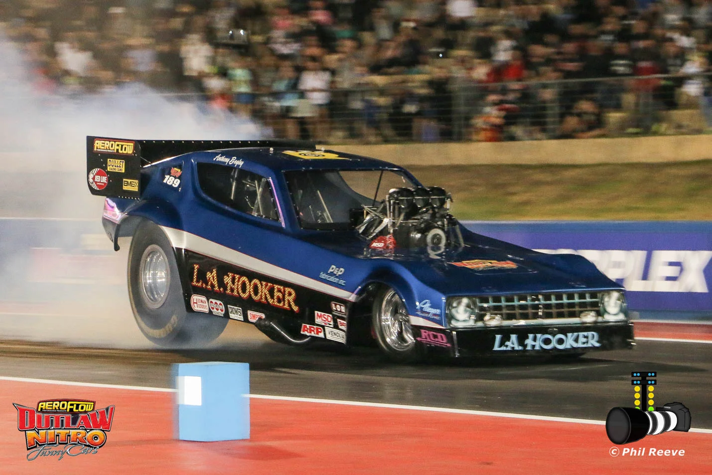Photo supplied by Aeroflow Outlaw Nitro Funny Cars