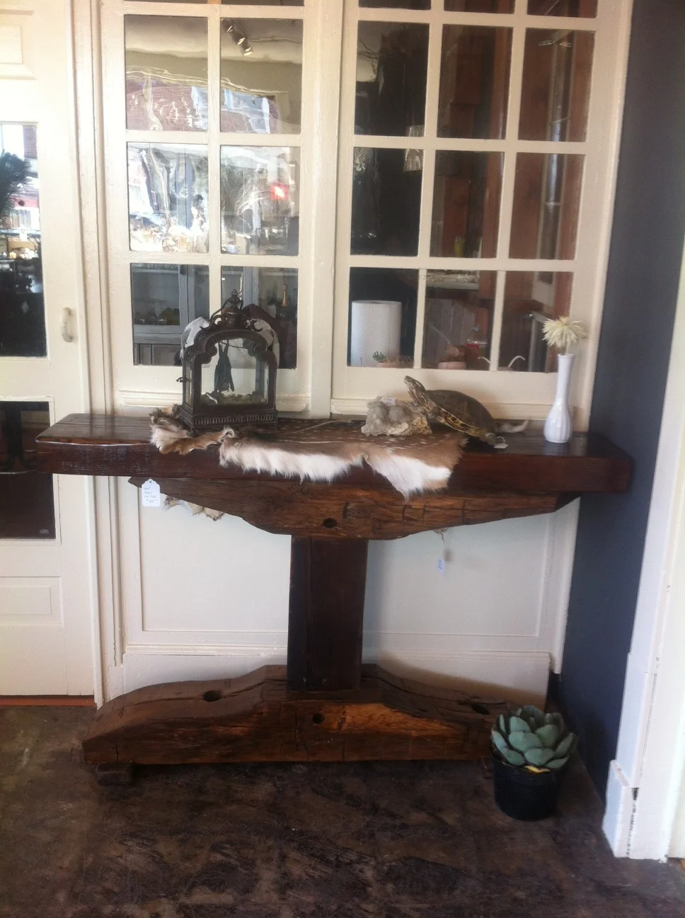 Axe Hewn End Table - $750