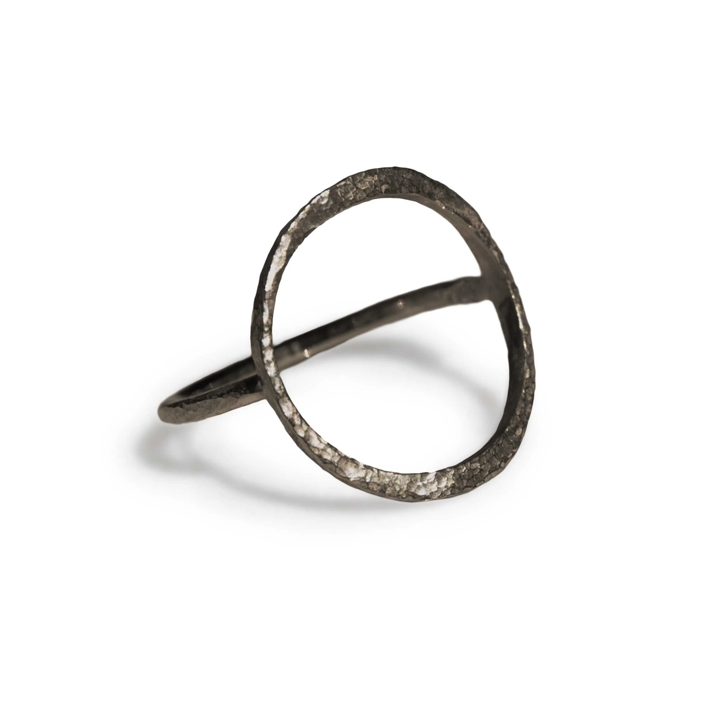 Patina Black Sterling Silver Mini Circle Ring