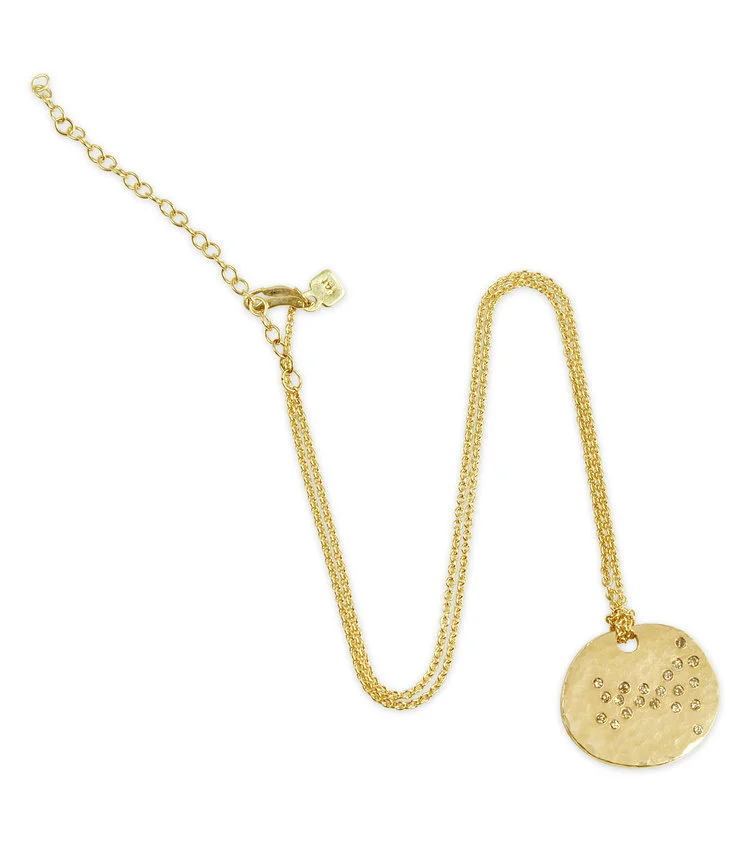 18k Gold Star Cluster Astrology Pendant