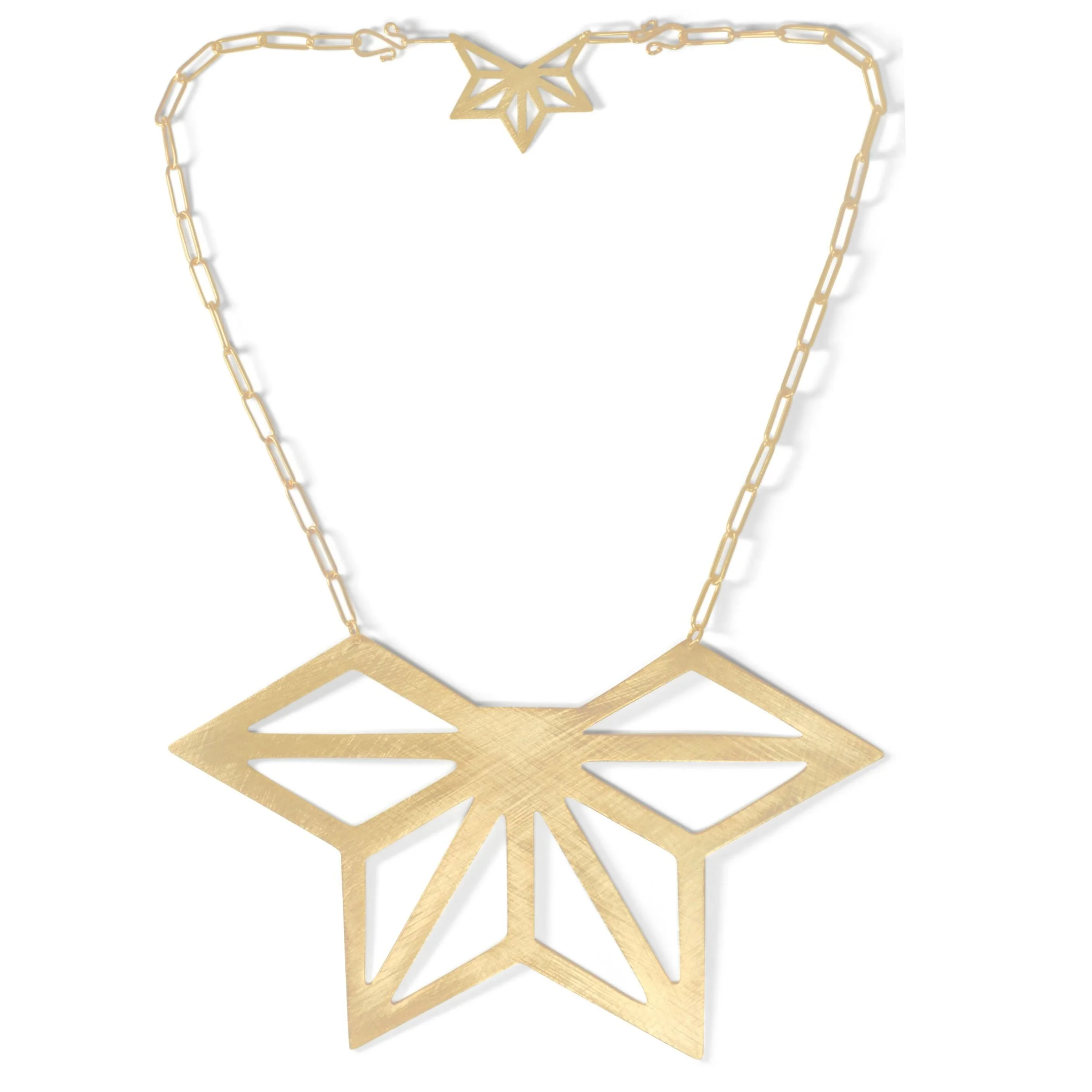 Hemi-Asanoha Geometric Statement Necklace
