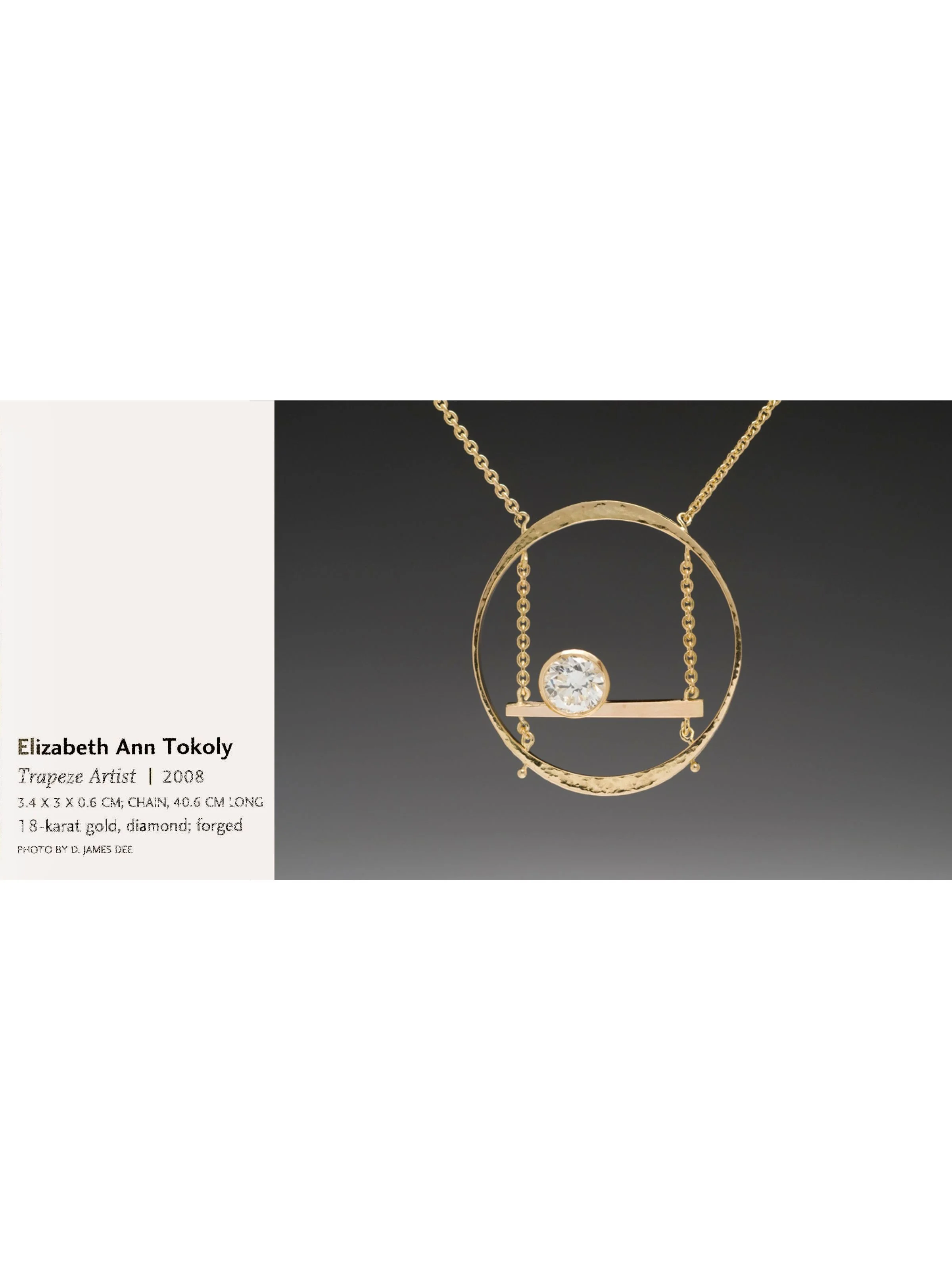 necklace in 18-karat gold, diamond, trapeze artist, by eatmetal, displayed in 500 gemstone jewels