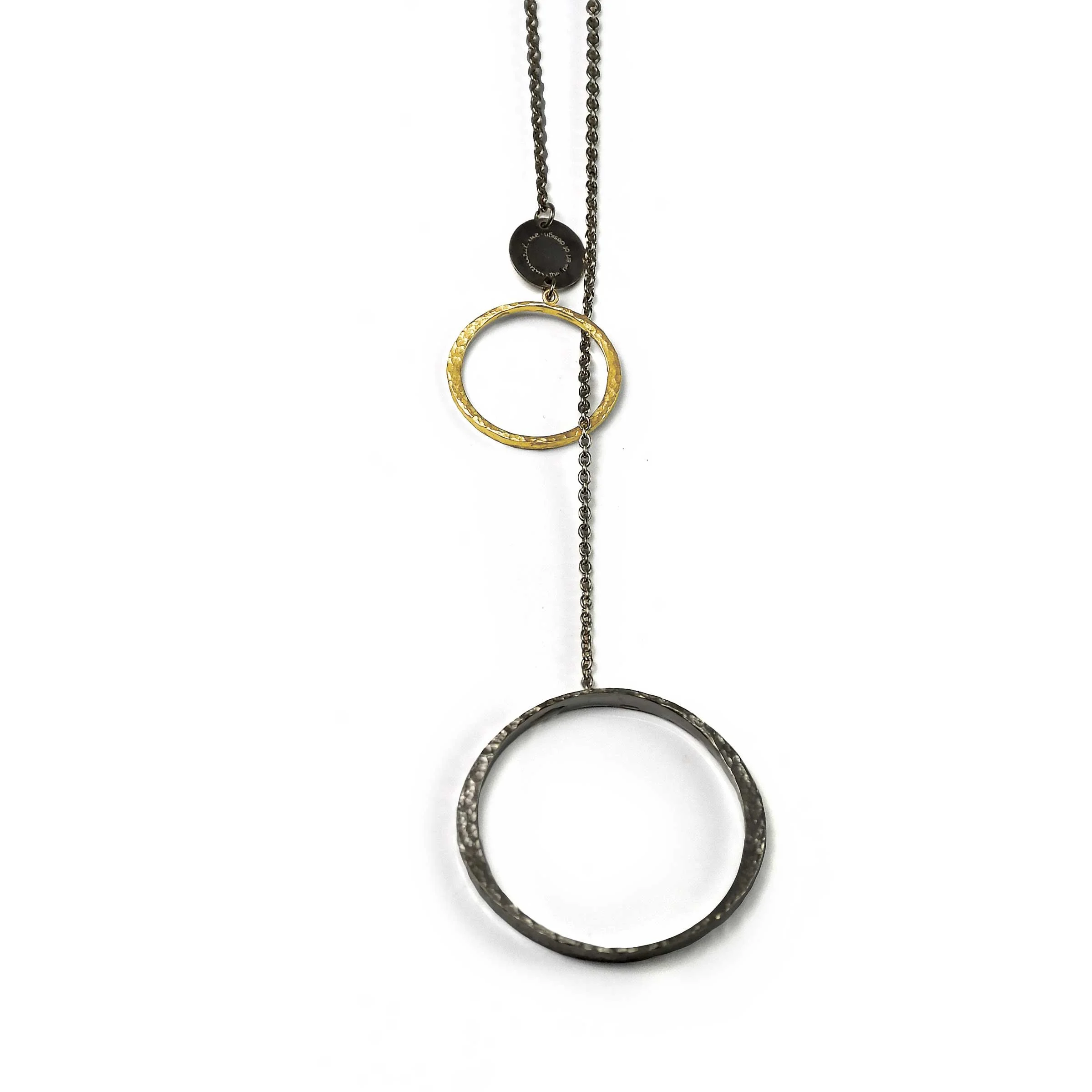 Gold Circle Lariat Necklace