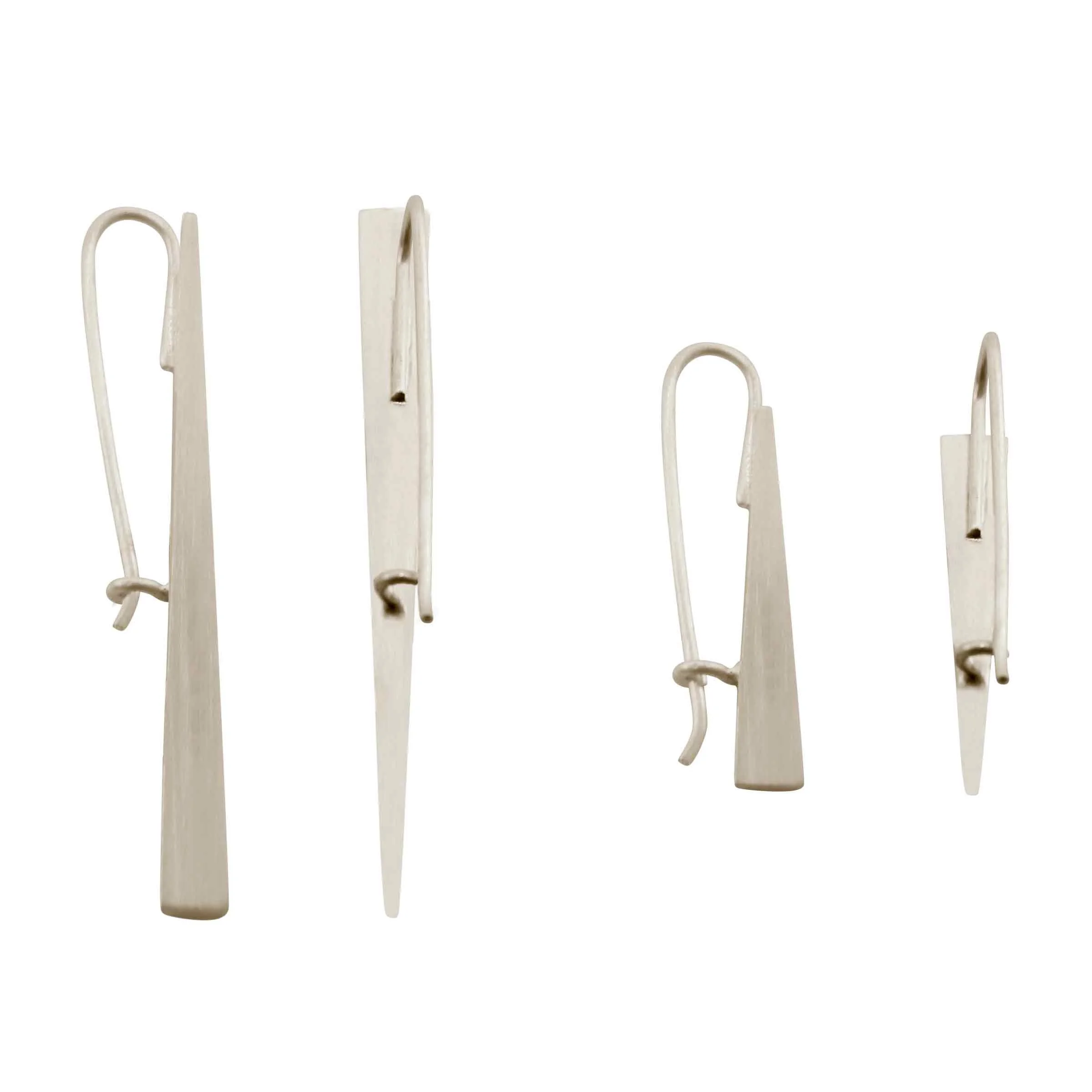 Sterling Silver Walking Fern Geometric Bar Earrings