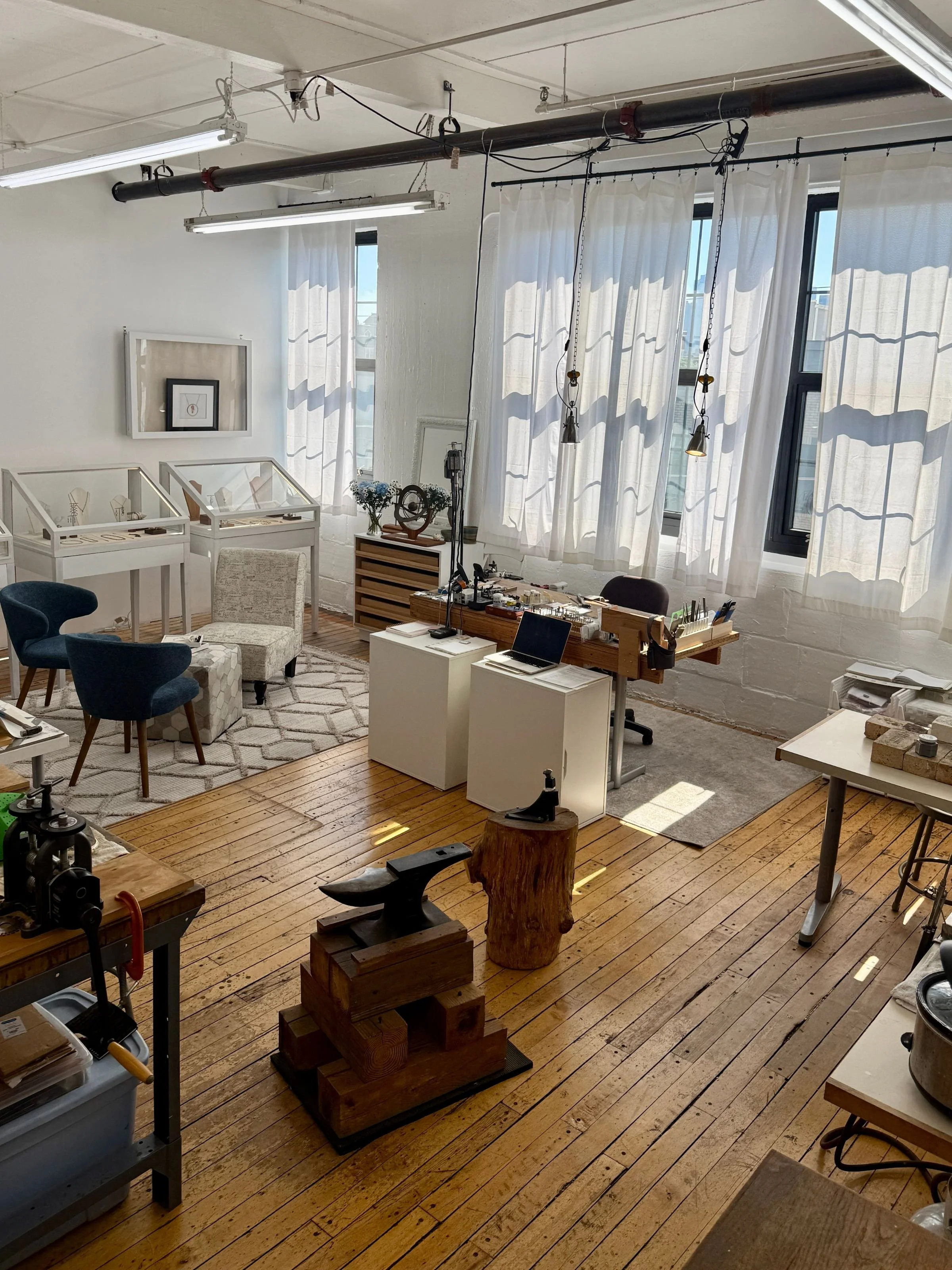 EatMetal Studio is in Hoboken, NJ, Monroe Center and is used to make handcrafted art jewelry