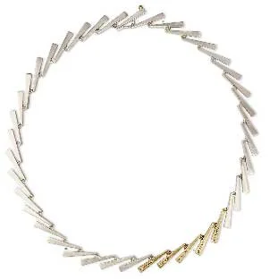 Fine Jewelry single link 18k gold karat sterling silver necklace collar