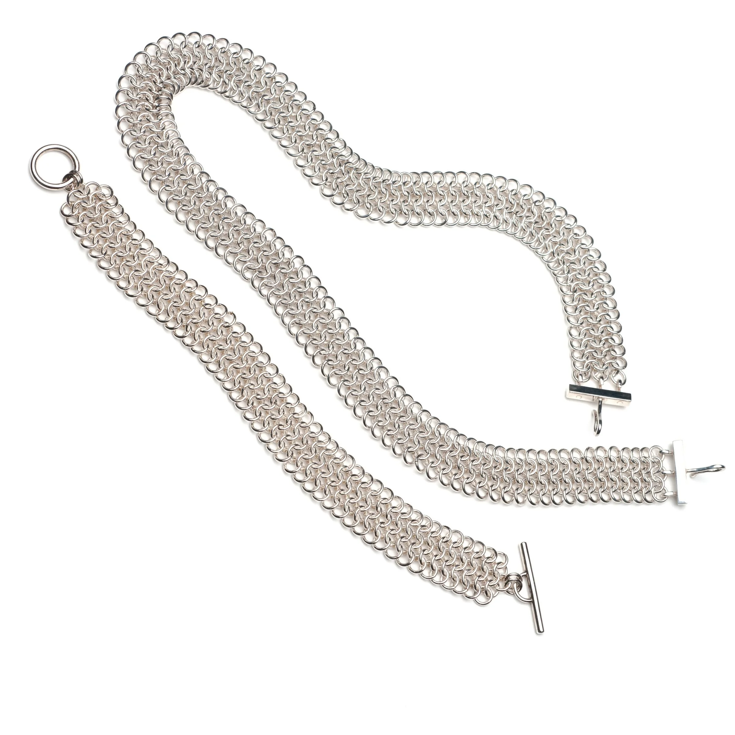 Flat Chainmail Bracelet or Necklace (18 gauge)