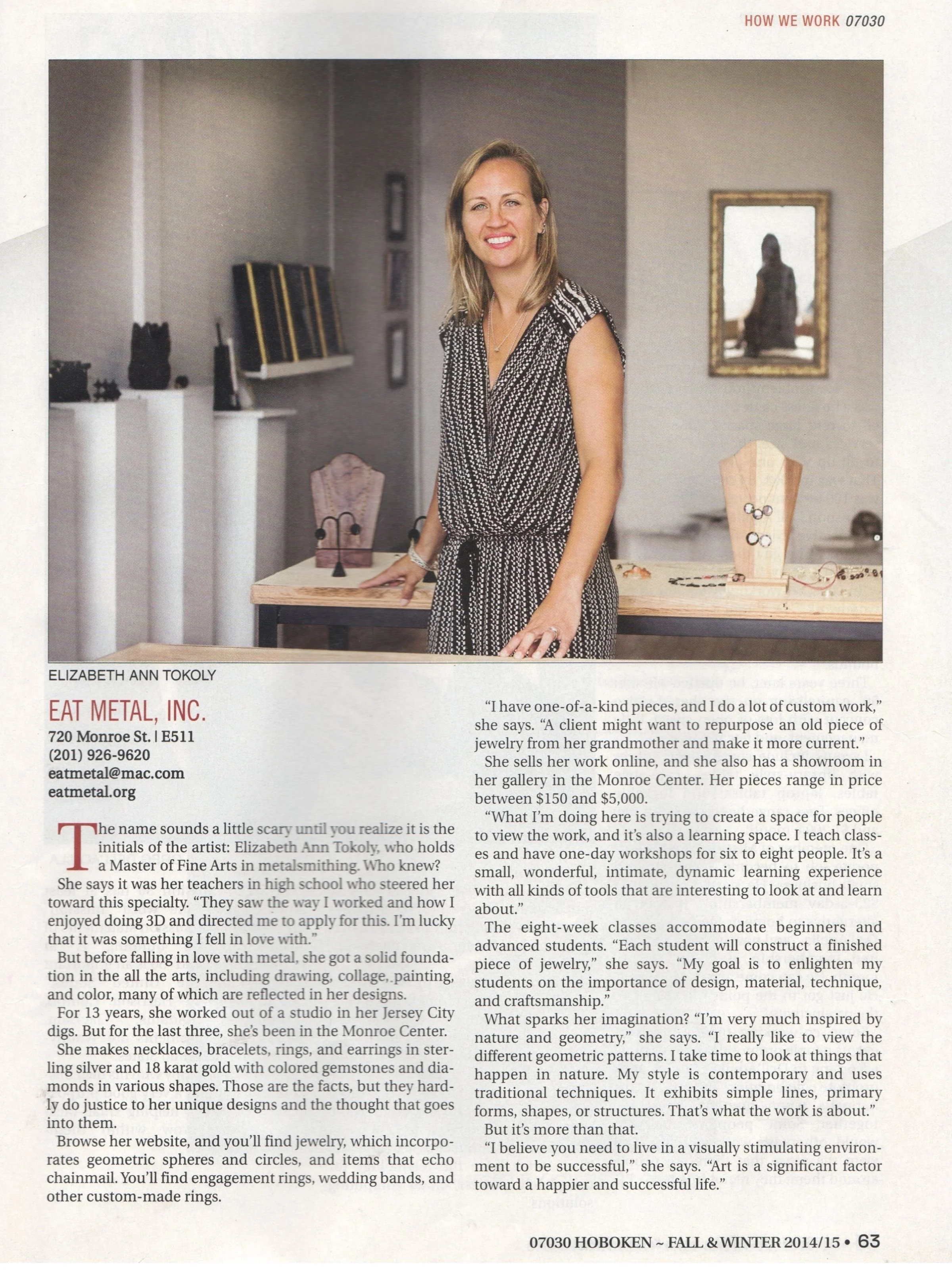eatmetal inc hoboken spotlight on local small business fine jewelry artist