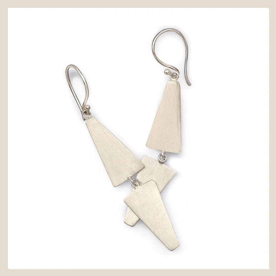 dangle sterling silver earrings made by eatmetal. Available in Sterling Silver and other styles in gold.