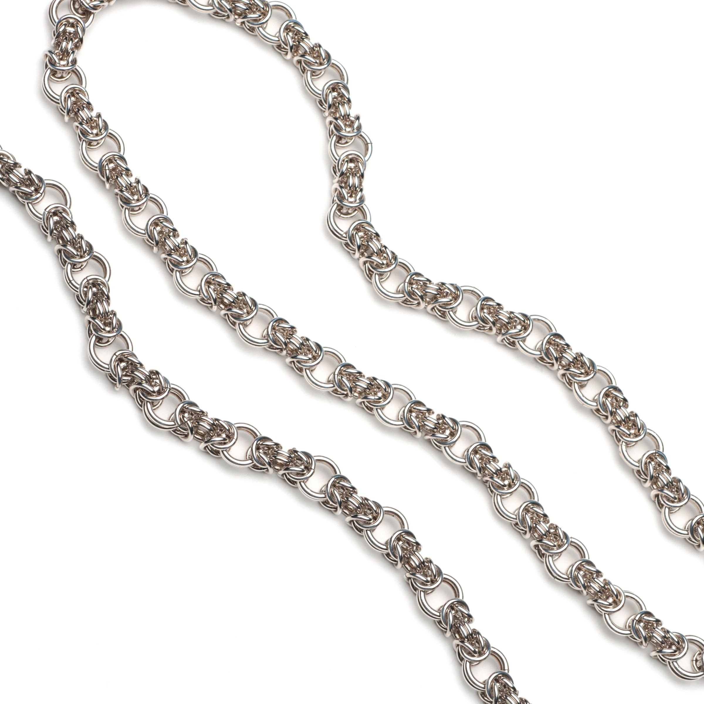 detail of Sequential Byzantine pattern jewelry necklace and bracelet