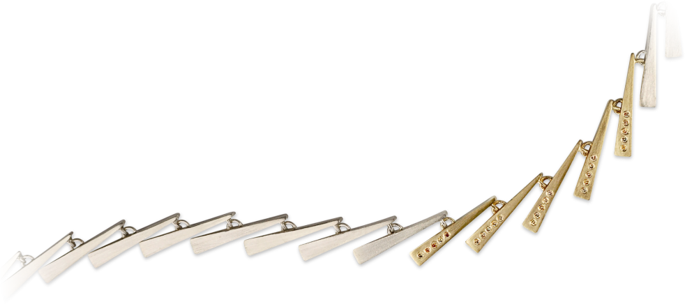 EatMetal Fine Jewelry closeup single link 18k gold karat sterling silver necklace collar