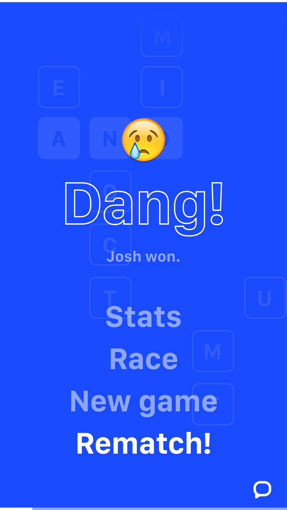Loser screen.