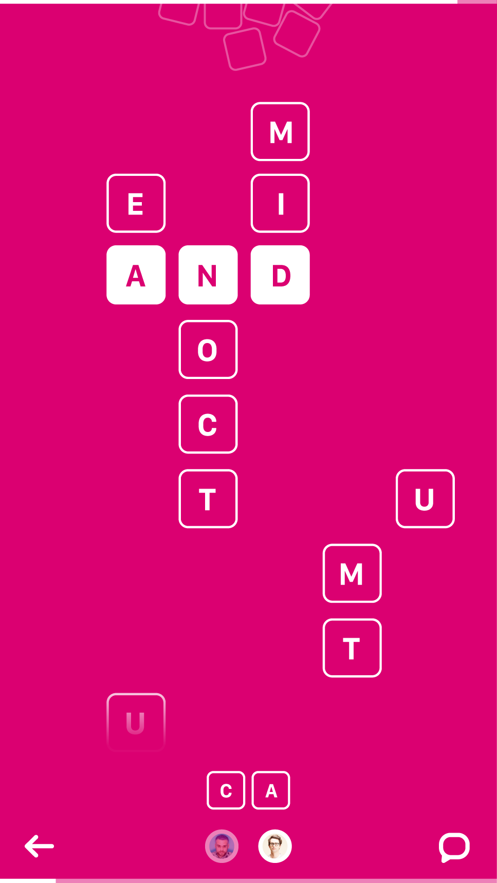 A pink background.