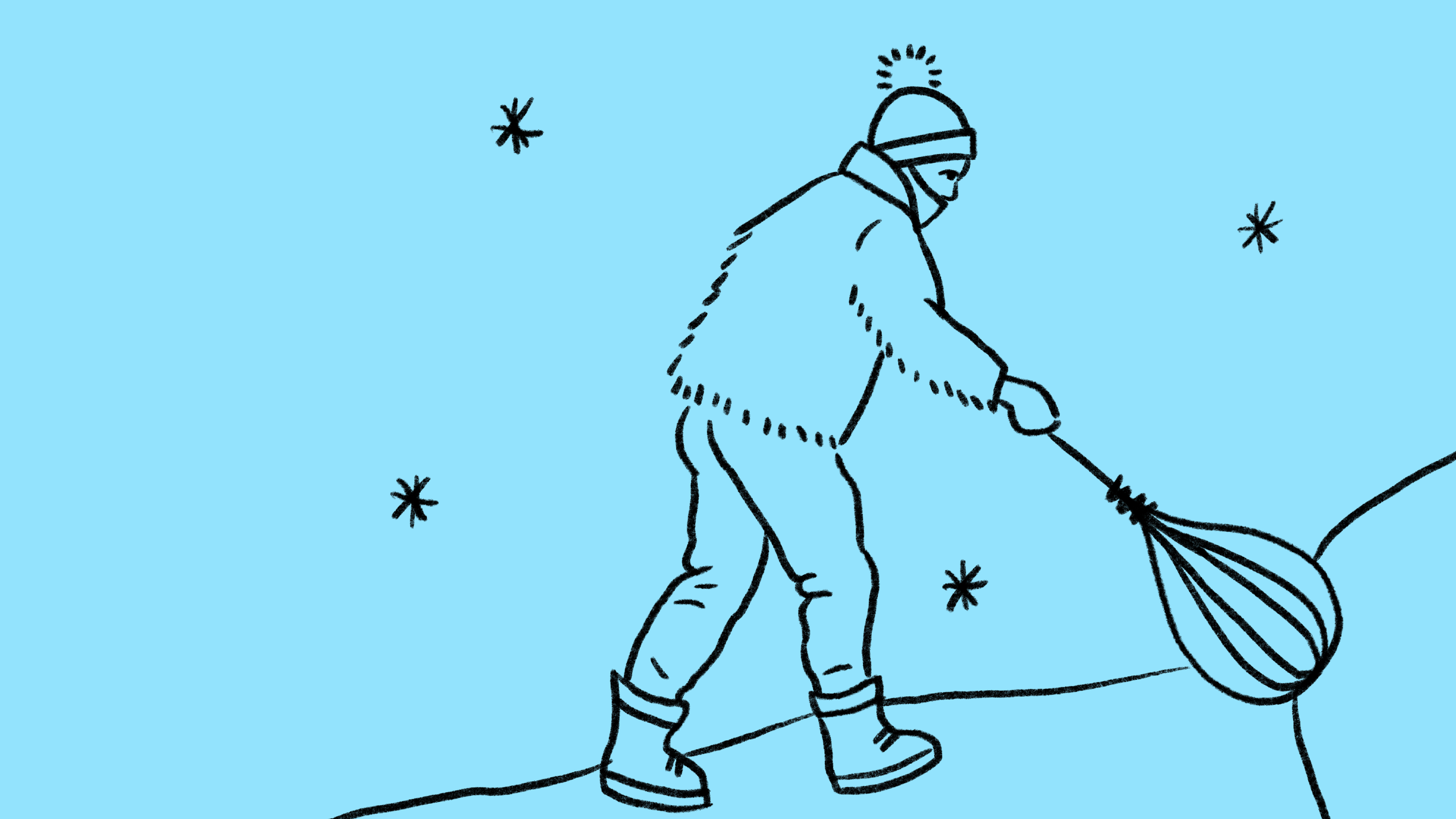 A whisk is called a "snow broom."