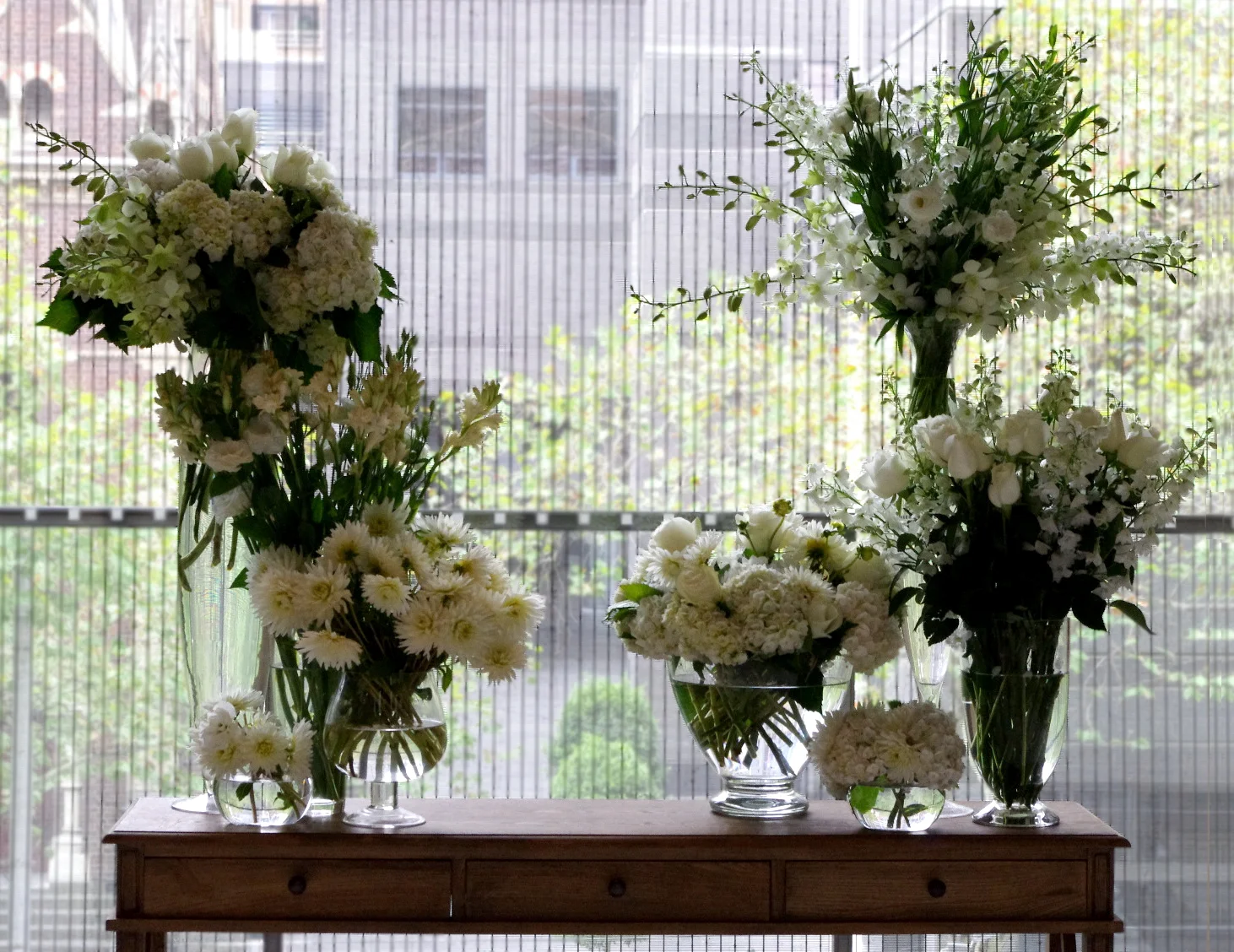 white wedding display wooden sideboard residence.jpg