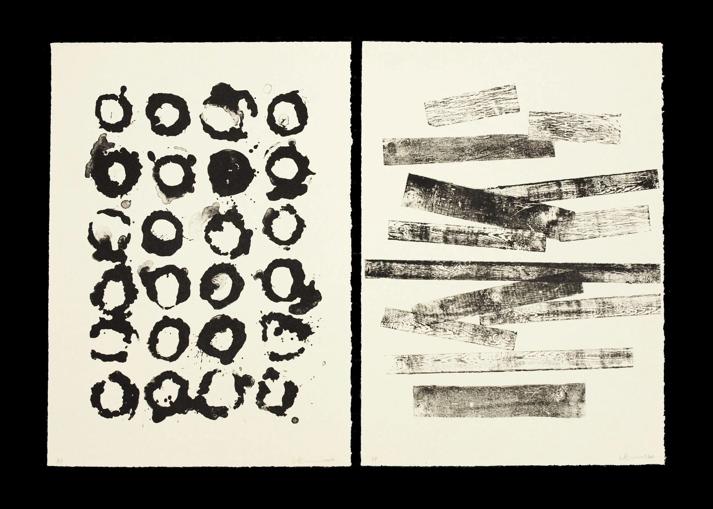 Stacks. Diptych. Stone Lithograph on rag paper.