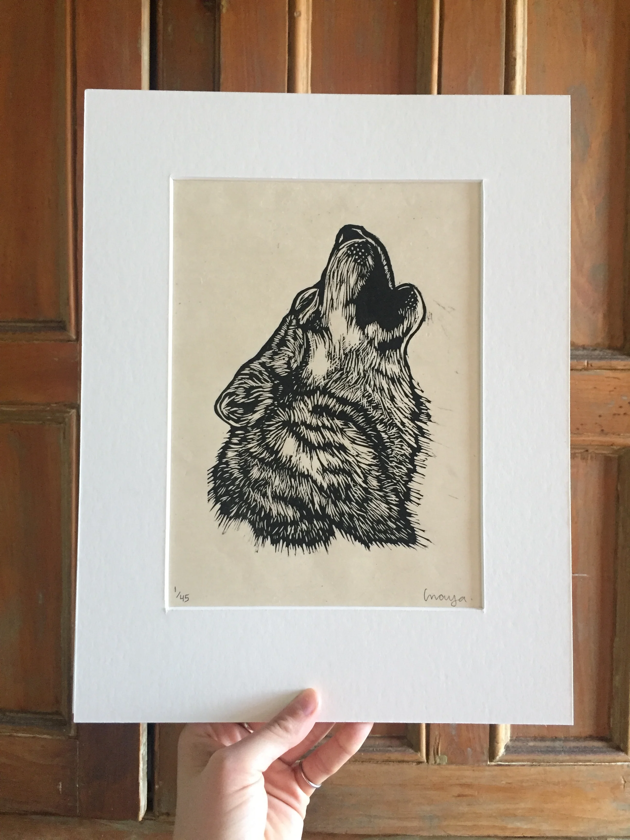 HOWL . Limited edition handmade print on Japanese paper. Matted size 11”x14”