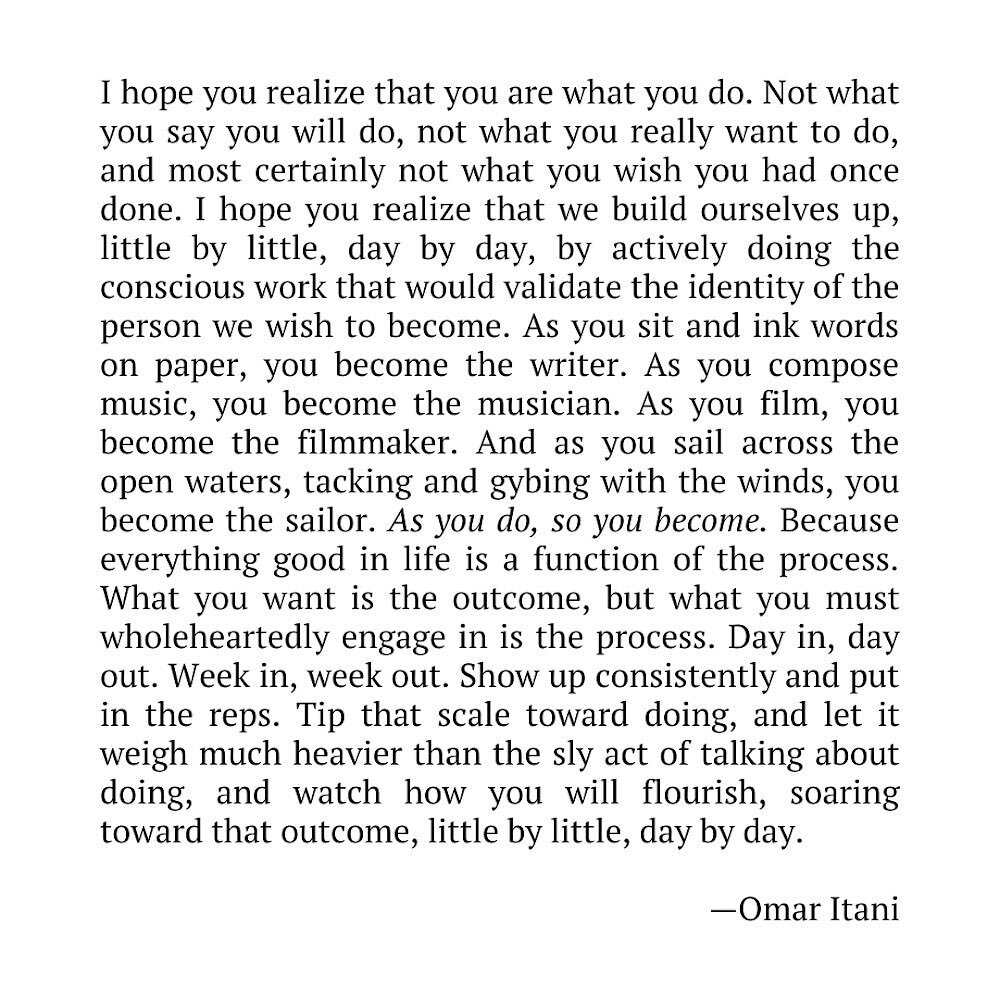 As you do, so you become. A bit of motivation for whoever needs it 🙌🏻
.
.
.
.
.
.
#optimism #writersofinstagram #writer #prose #dailymotivation #becoming #becomingbetter #personaldevelopment #personalgrowth #selfconfidence #dothework #inspiration #