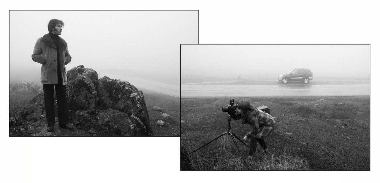 Laura and Logan Ledger photographing in northern California for his debut album on Rounder Records