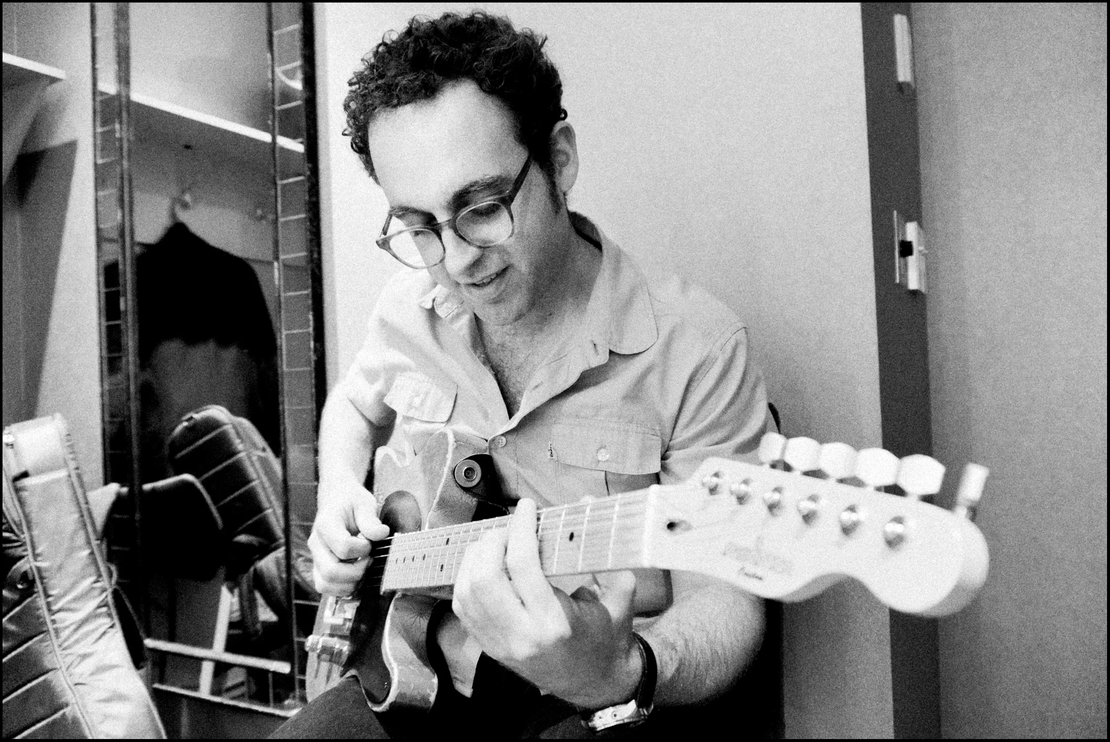 Mike Khalil rehearsing backstage at the Opry