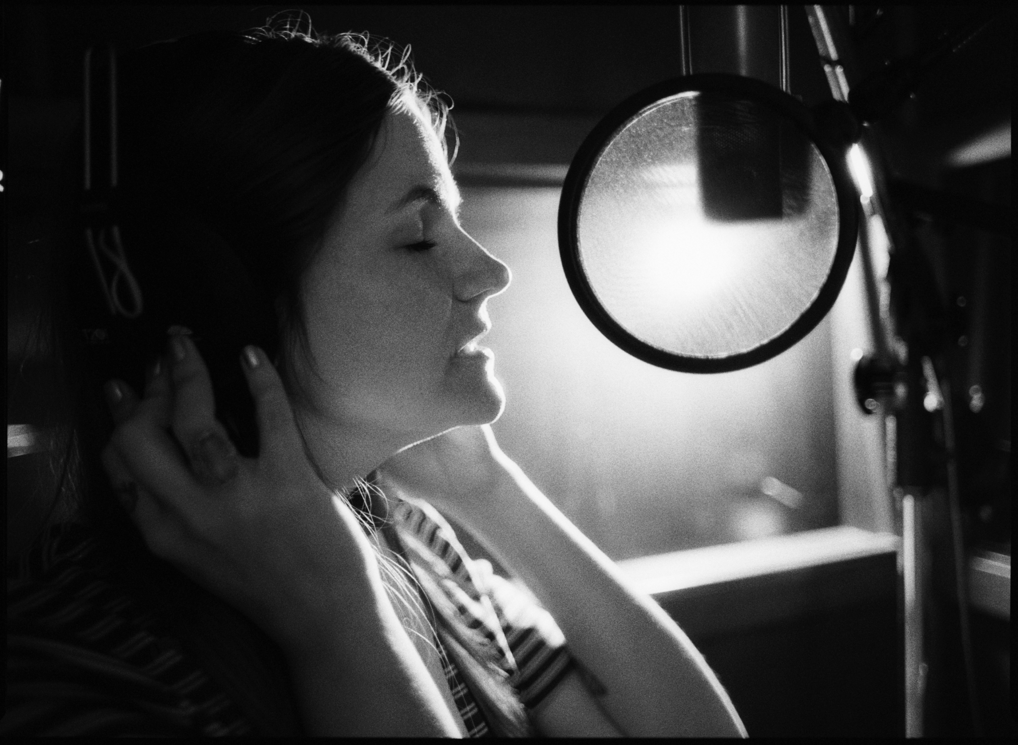 Erin Rae recording vocals at Sam Phillips Recording in Memphis, TN