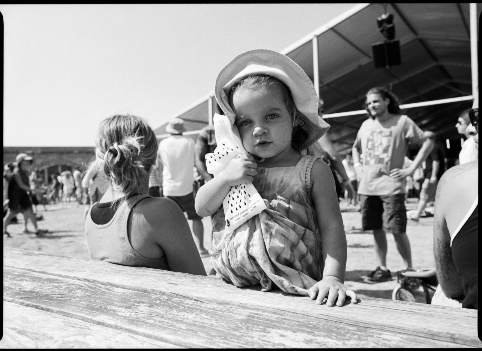 Young festival goer at Newport Folk Fest