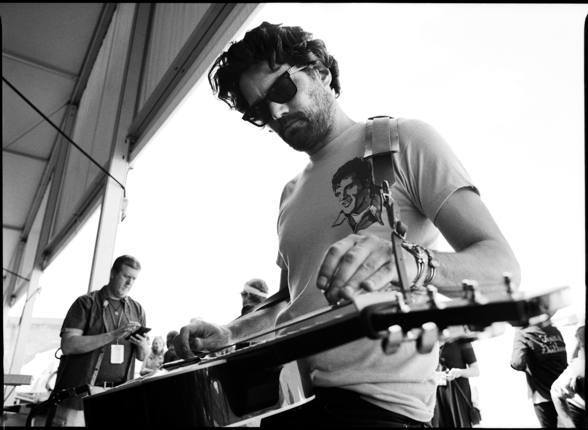 Luke Schneider of Margo Price's band at Newport Folk Fest