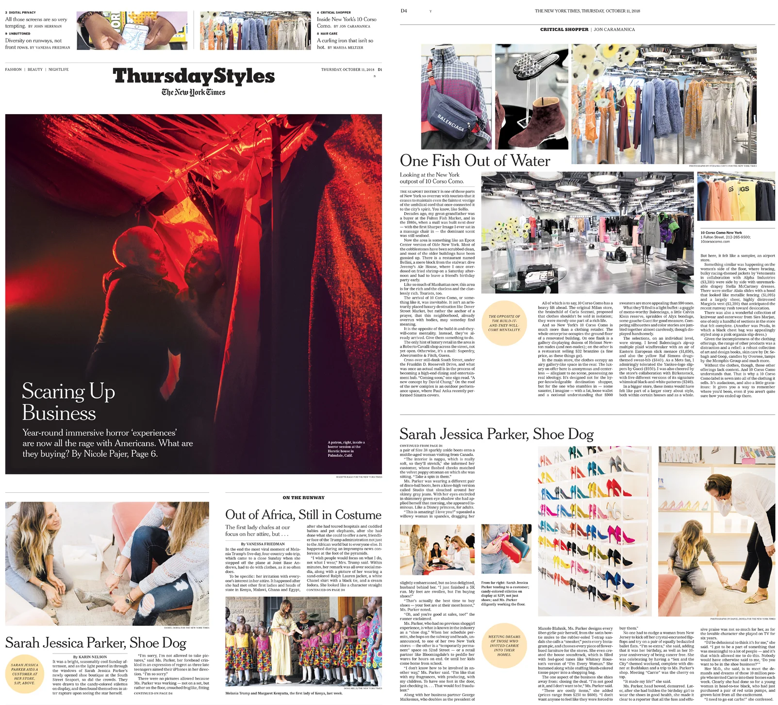 “Sarah Jessica Parker: Shoe Dog.” Photos: Daniel Dorsa Role: Assignment, final select.