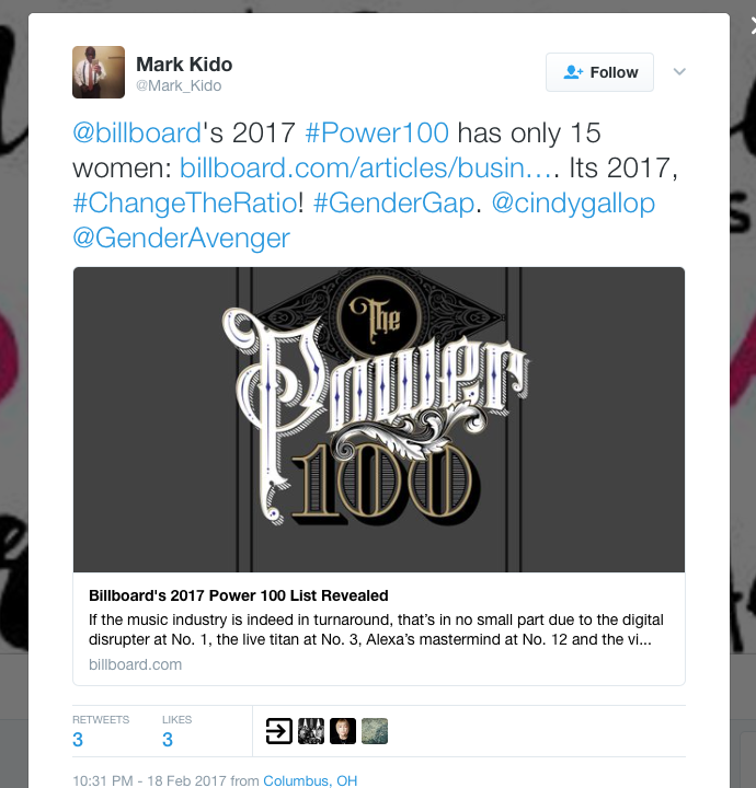 Action Alert | Spread the Word: Billboard’s Power 100 List Has Only 15 Women