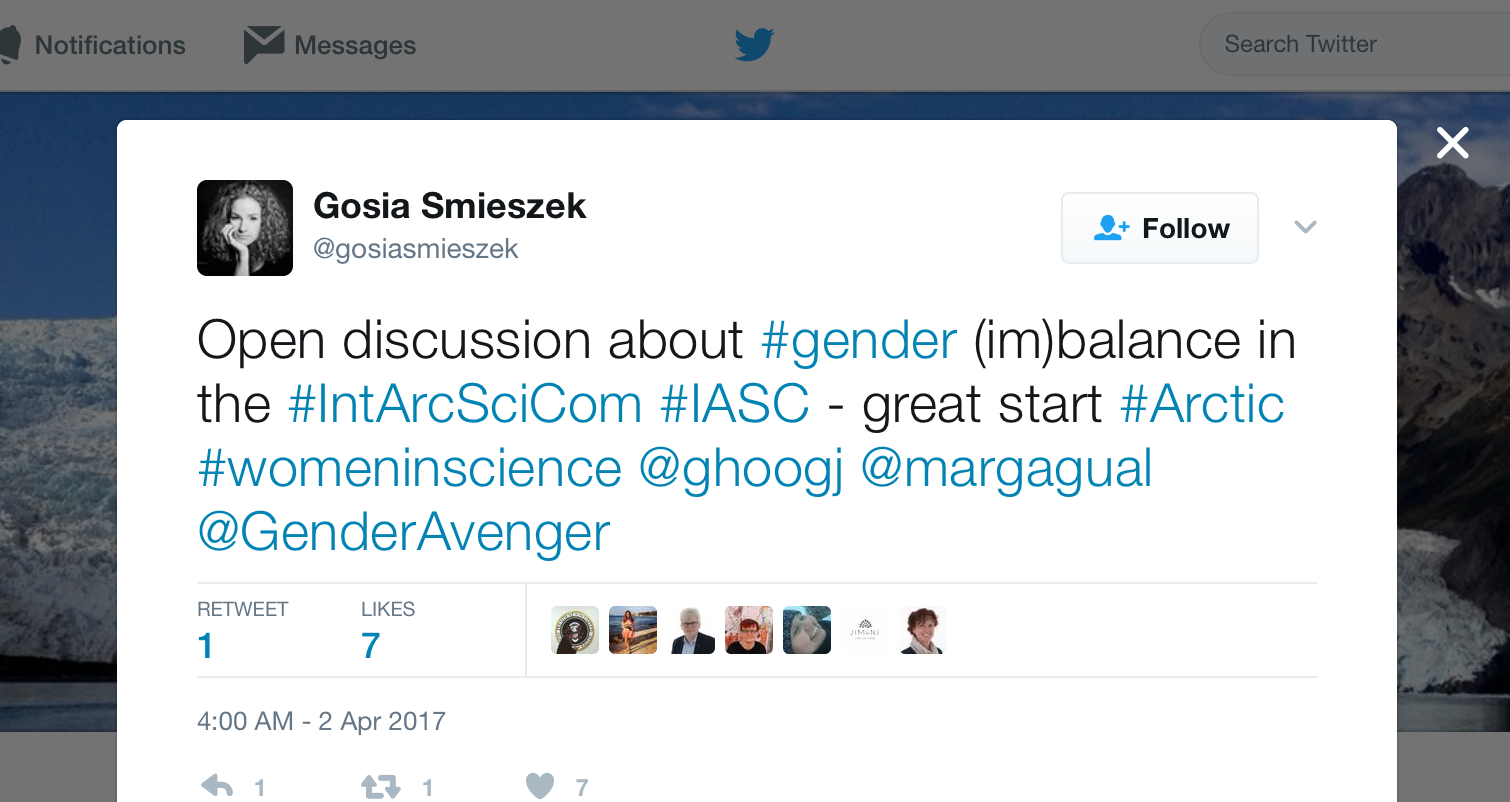 Action Alert | Cheer On Avenger Gosia for Talking About Gender Balance at Arctic Science Summit Week