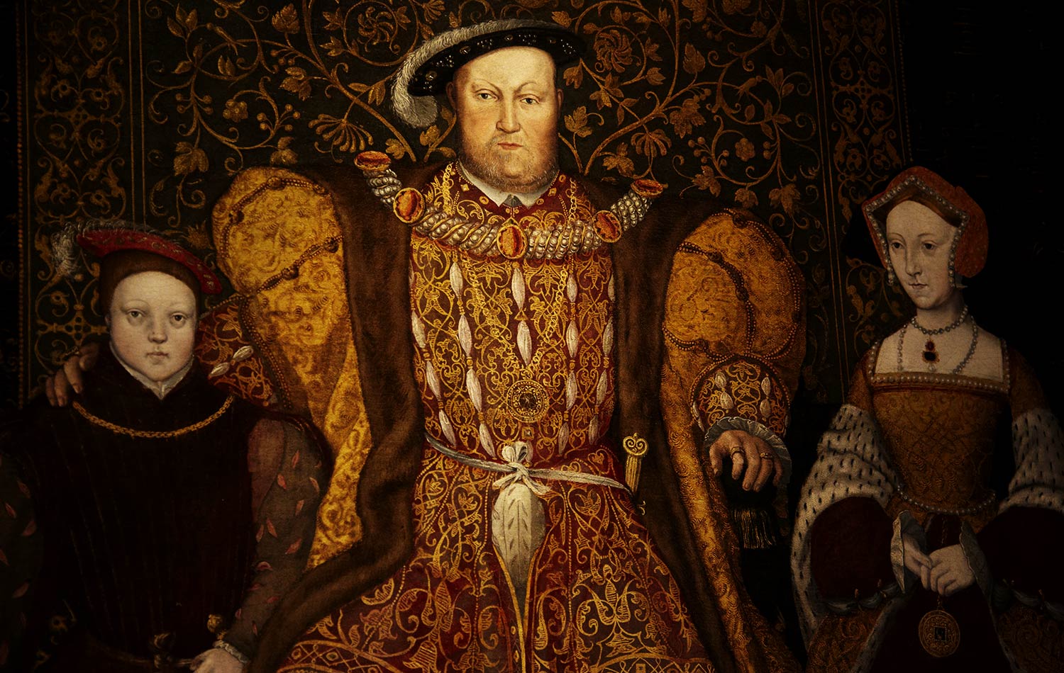 Henry the 8th and his last wife and only surviving Son.