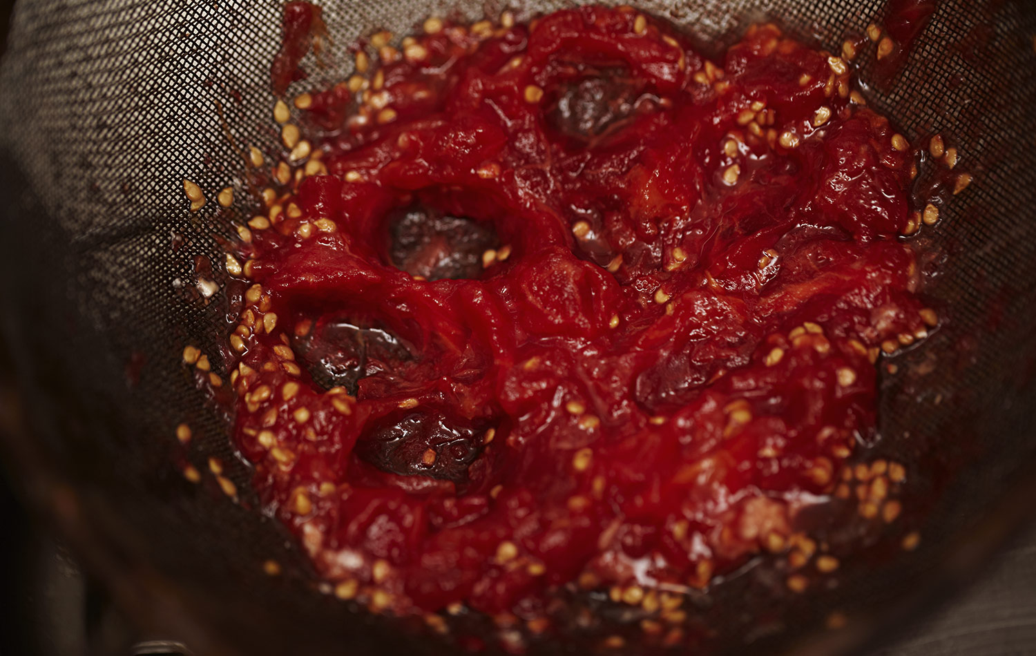 The pulp will end up looking like tinned tamatoes, very sloshy.