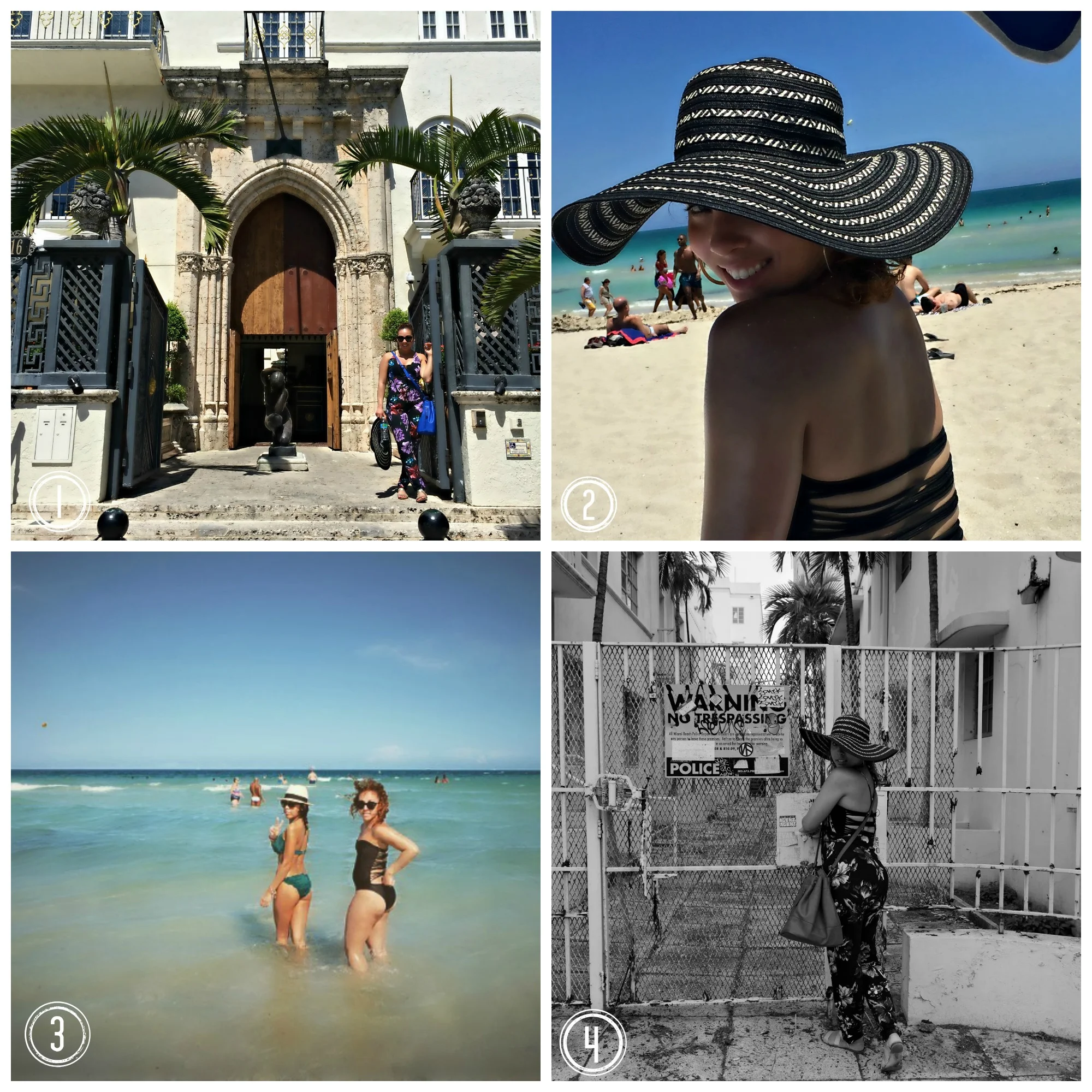 1. Versace, Versace...this place gets me every time. 2. Love my sun hat. Perfect for that Miami sun. 3. That water was everything. 4. No trespassing unless you're me. :)