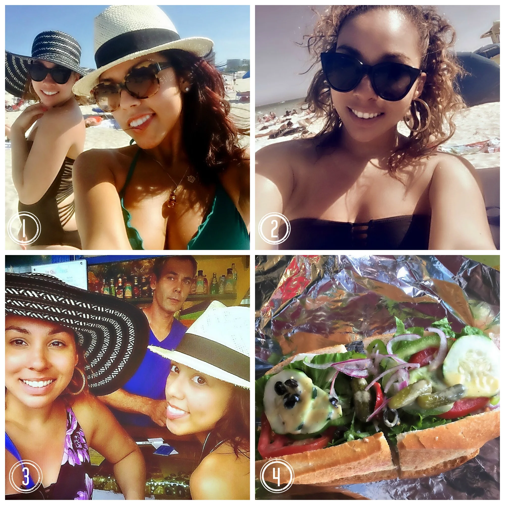 1. How cute is the back of my bathing suit? 2. Always time for a selfie! 3. La Sandwicherie is the perfect little spot to grab a sandwich after being at the beach all day 4. There is said sandwich...yum! 
