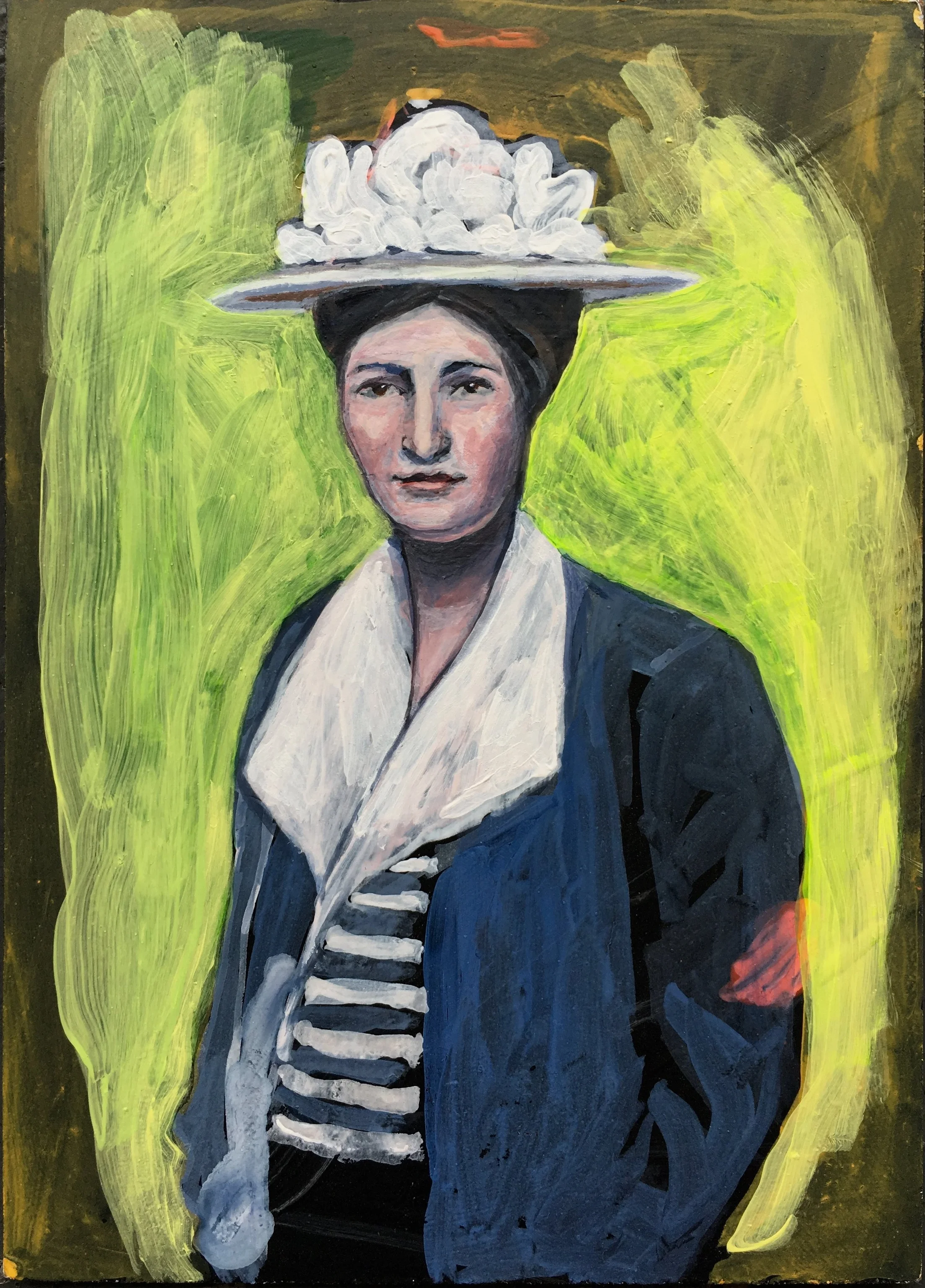 WILLIE - or - WILLA CATHER acrylic and gouache on board, 5 x 8 in., 2016
