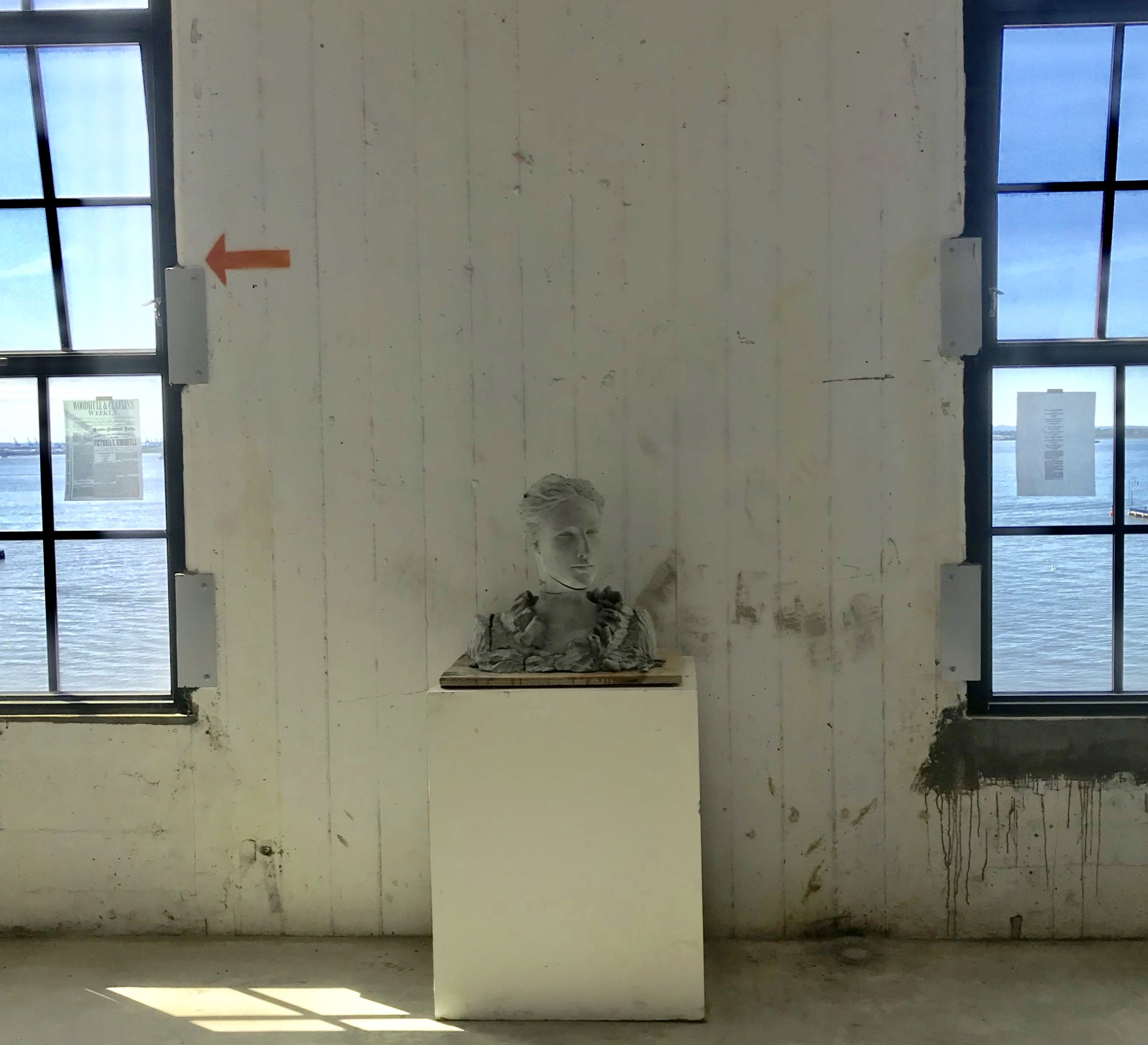  Mother Mold (Victoria Woodhull)   clay negative, 2019   [Detail of installation included in “Kara Walker presents: The Colossus of Rutgers”, Brooklyn Army Terminal, 2019] 