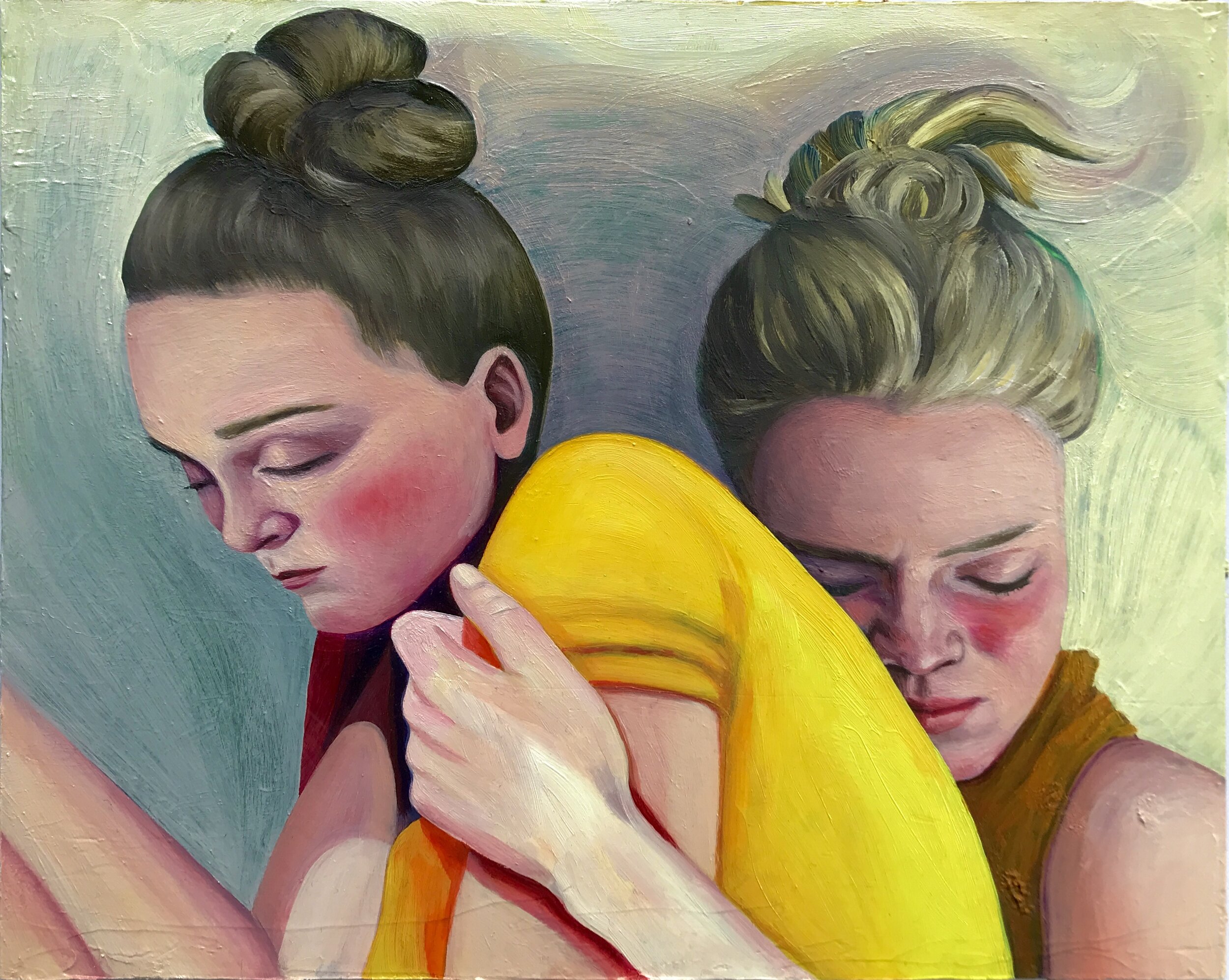   Charlotte and Olivia   oil on panel, 8 x 10 inches, 2021 