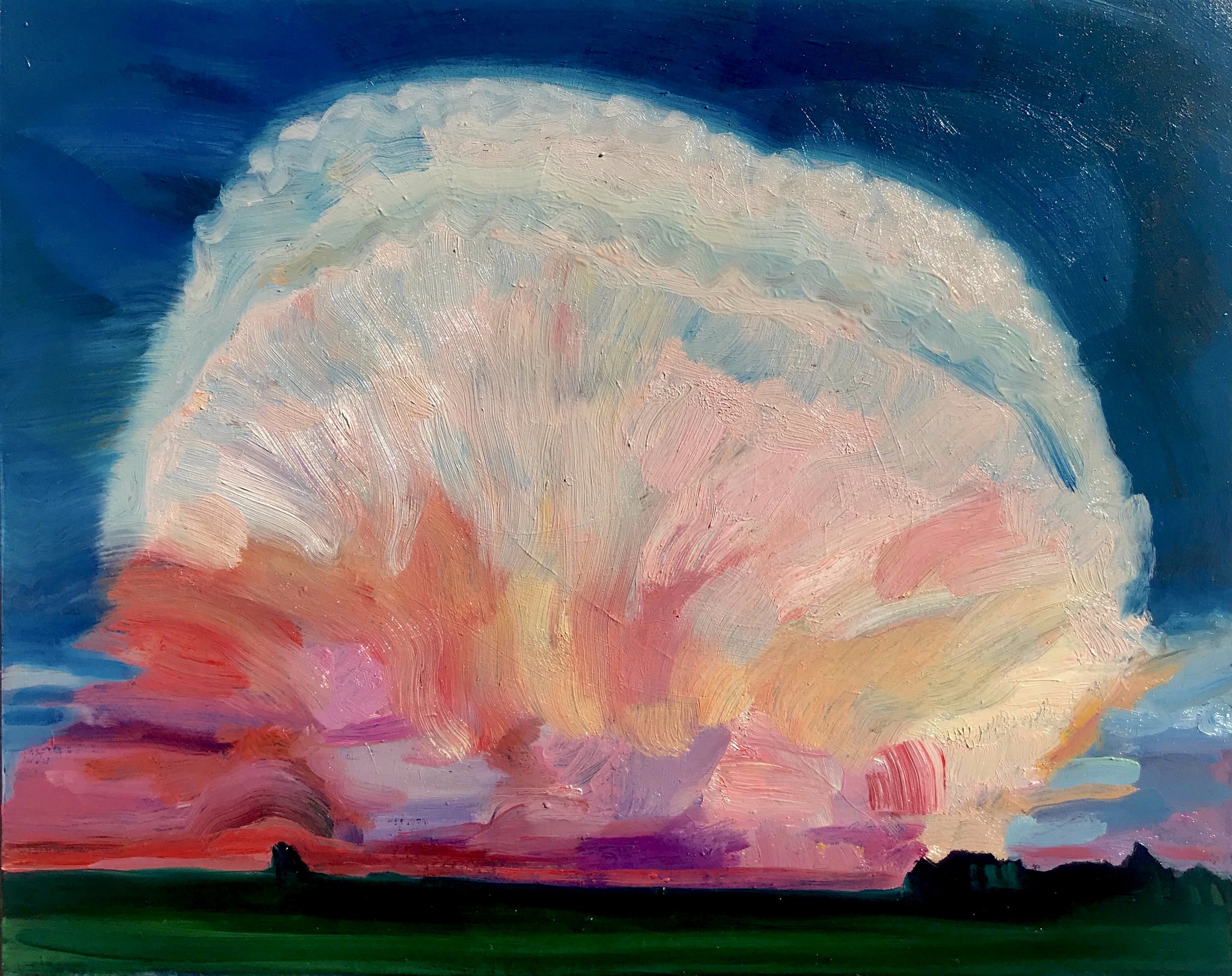   Cumulonimbus   oil on panel, 8 x 10 inches, 2021 