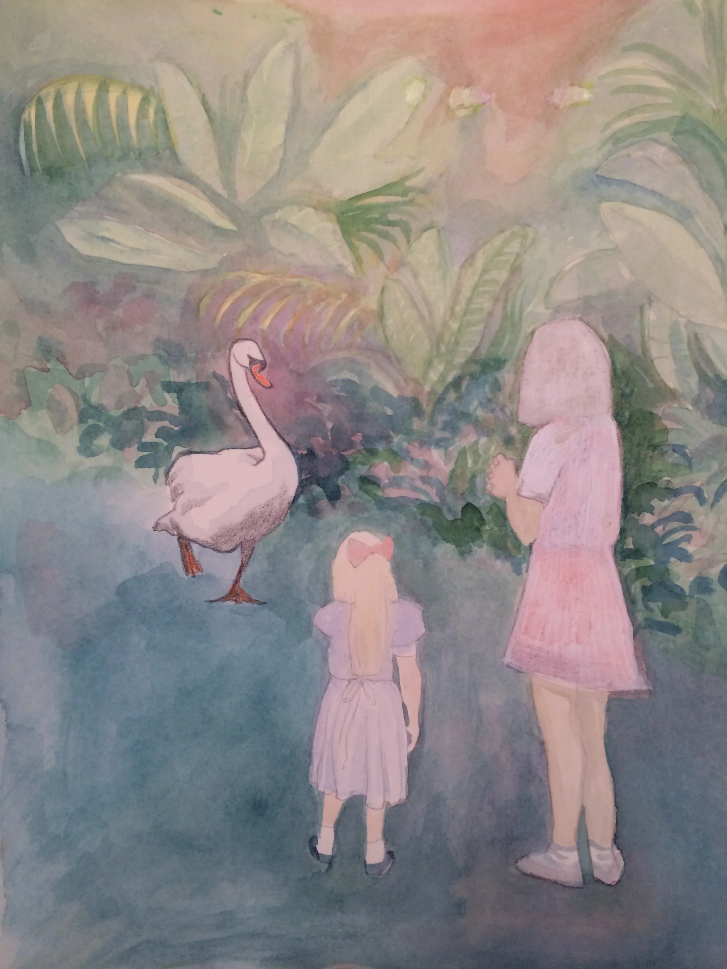  Ghosts  watercolor and acrylic on paper  12 x 9 inches, 2016 