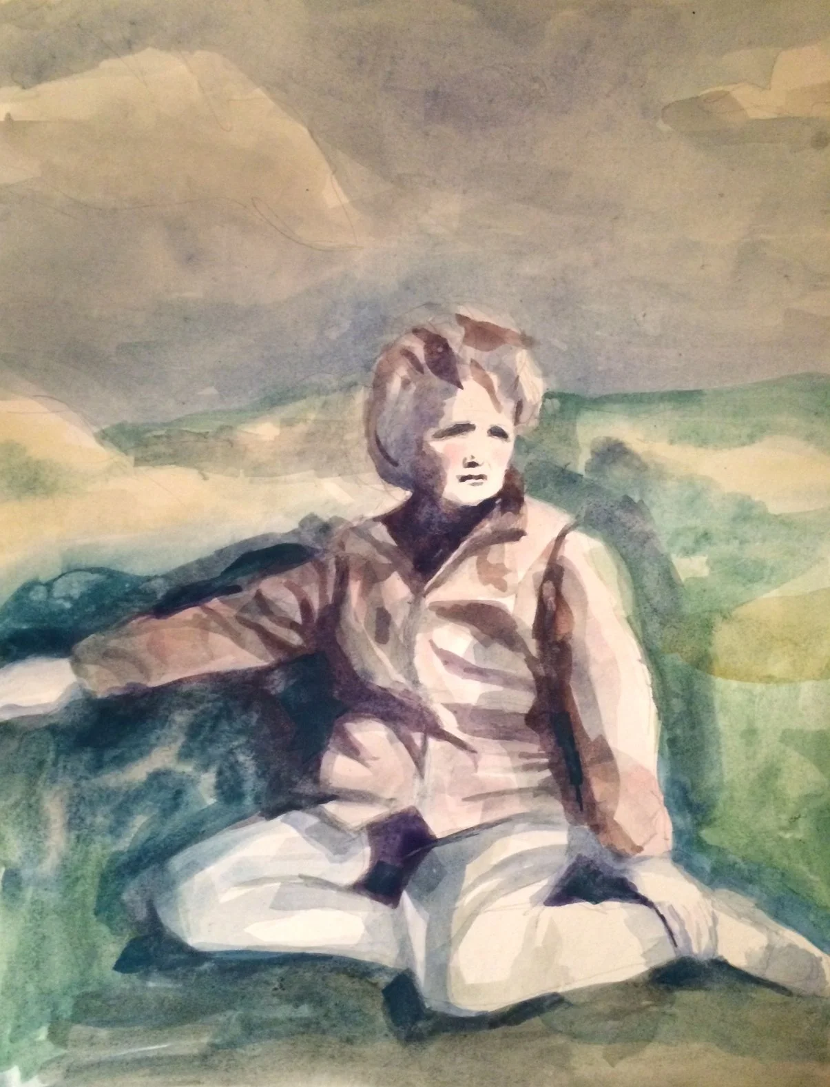  Daphne du Maurier  watercolor on paper, 12 x 9 inches, 2016 