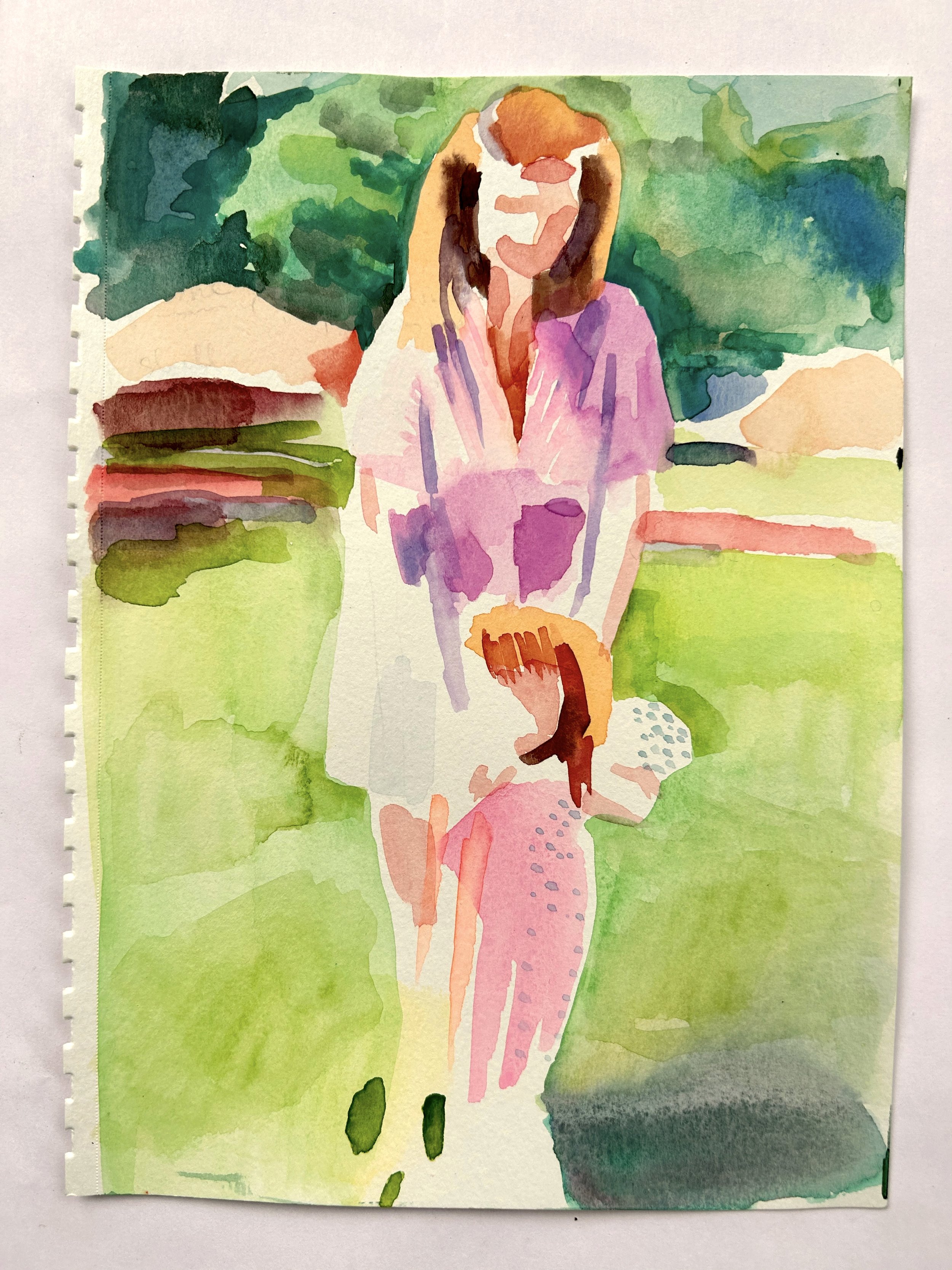   Mom   watercolor on paper, 2025 