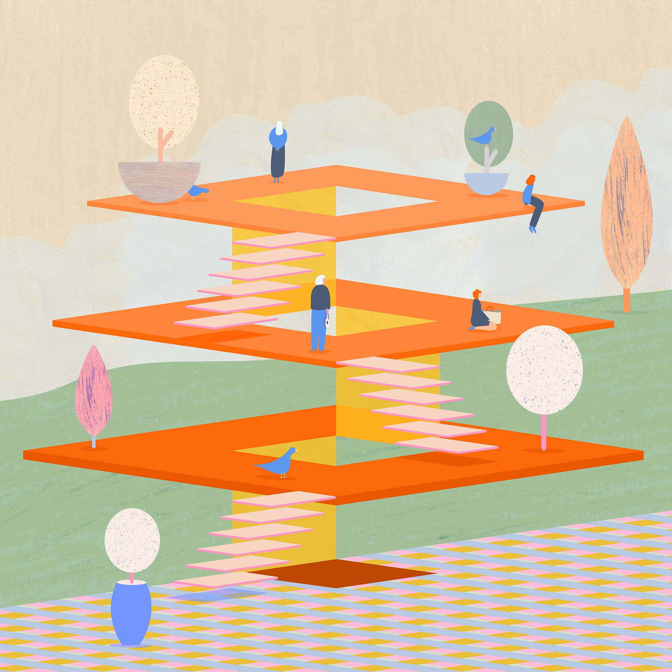 Walk through Alber’s Square. Josef Albers's nested squares and color relationships. Homage to Albers's Square: Closing