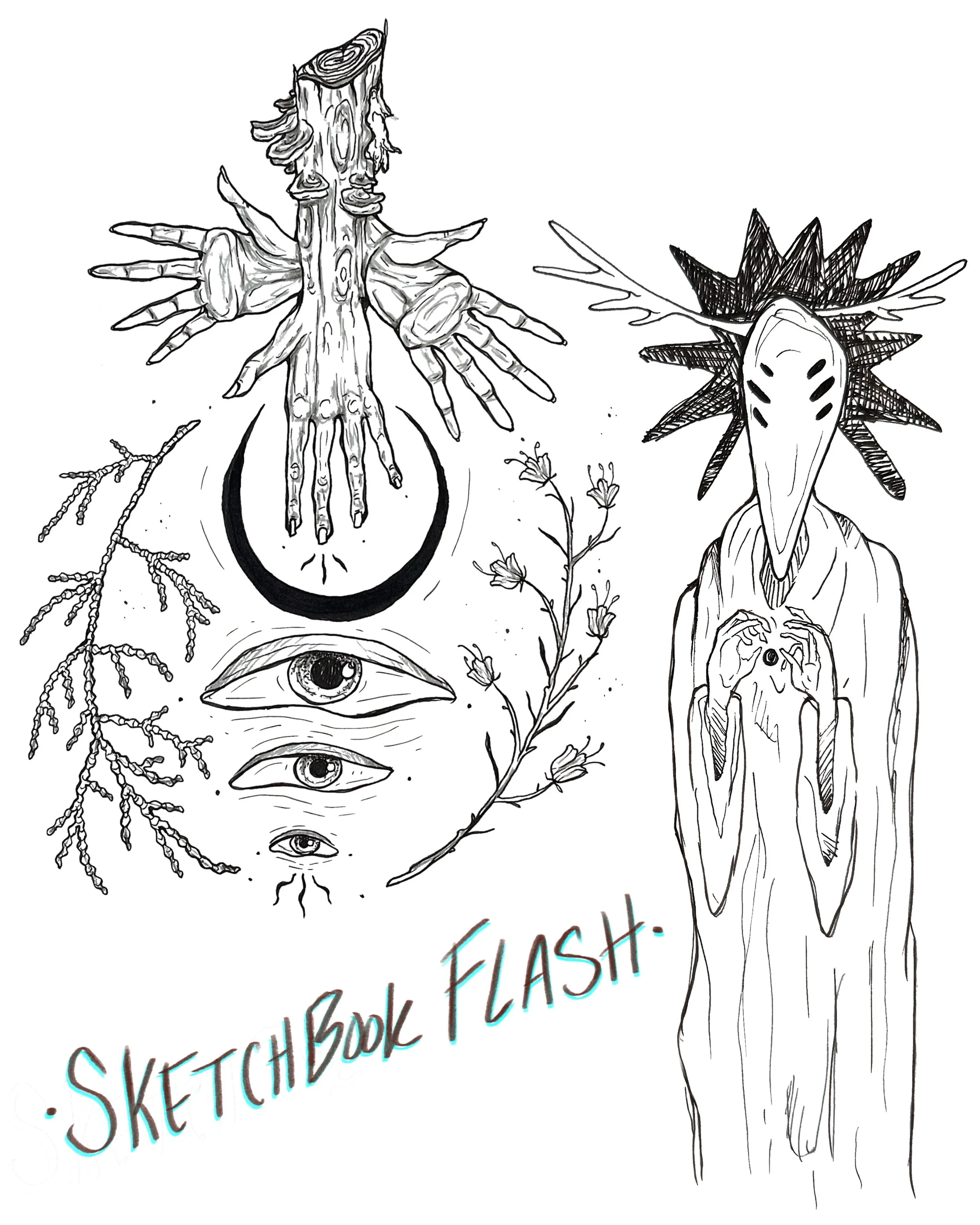 sketchbook tattoo flash; January 2026