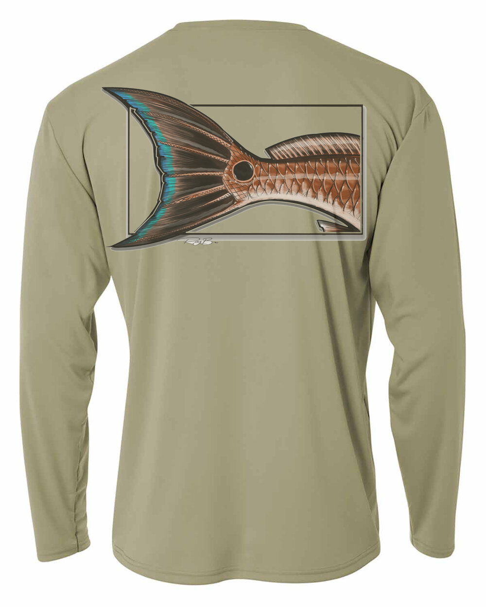REDFISH TAIL clear fishing shirt — Ray's Custom Art
