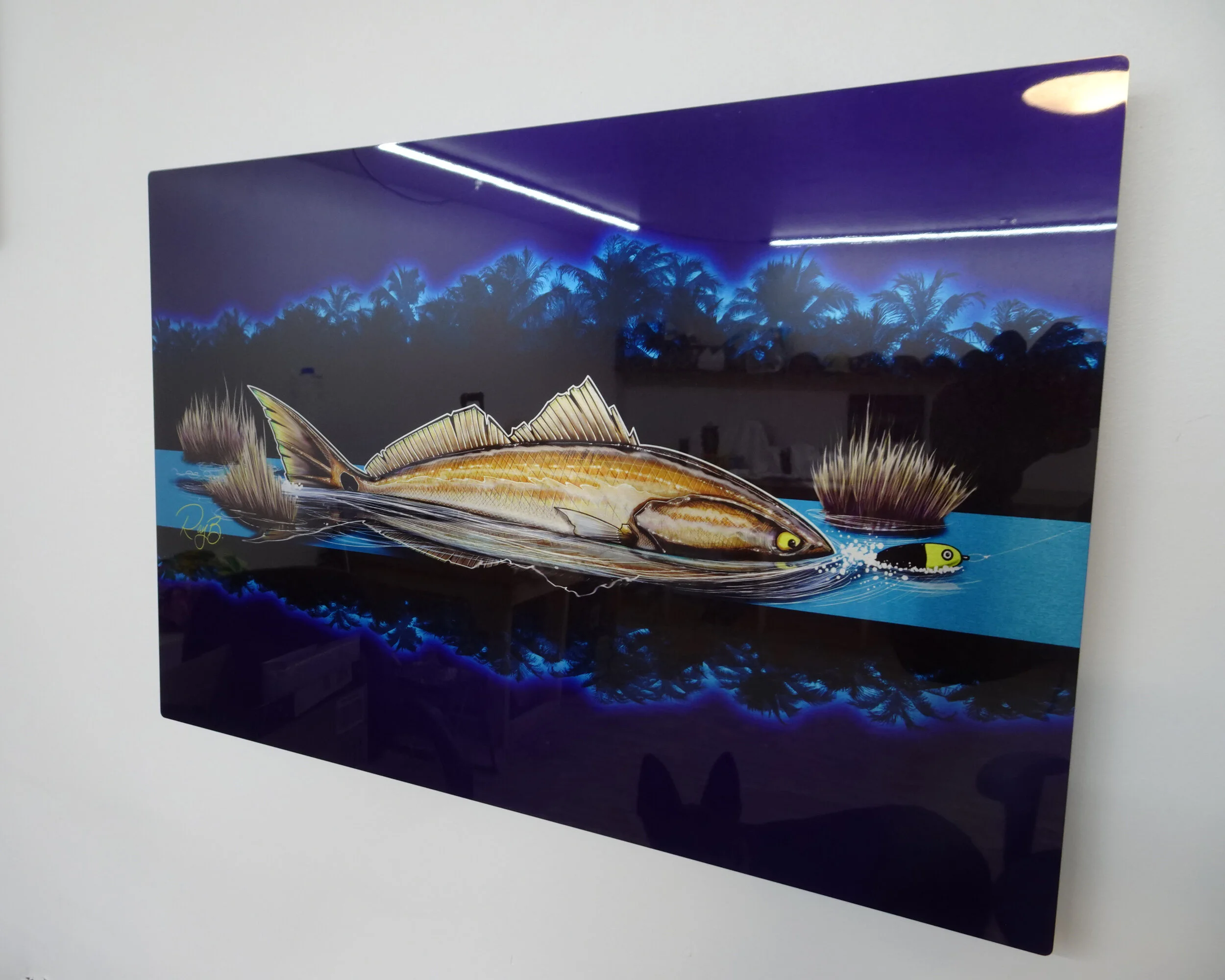 Redfish Submarine aluminum wall art