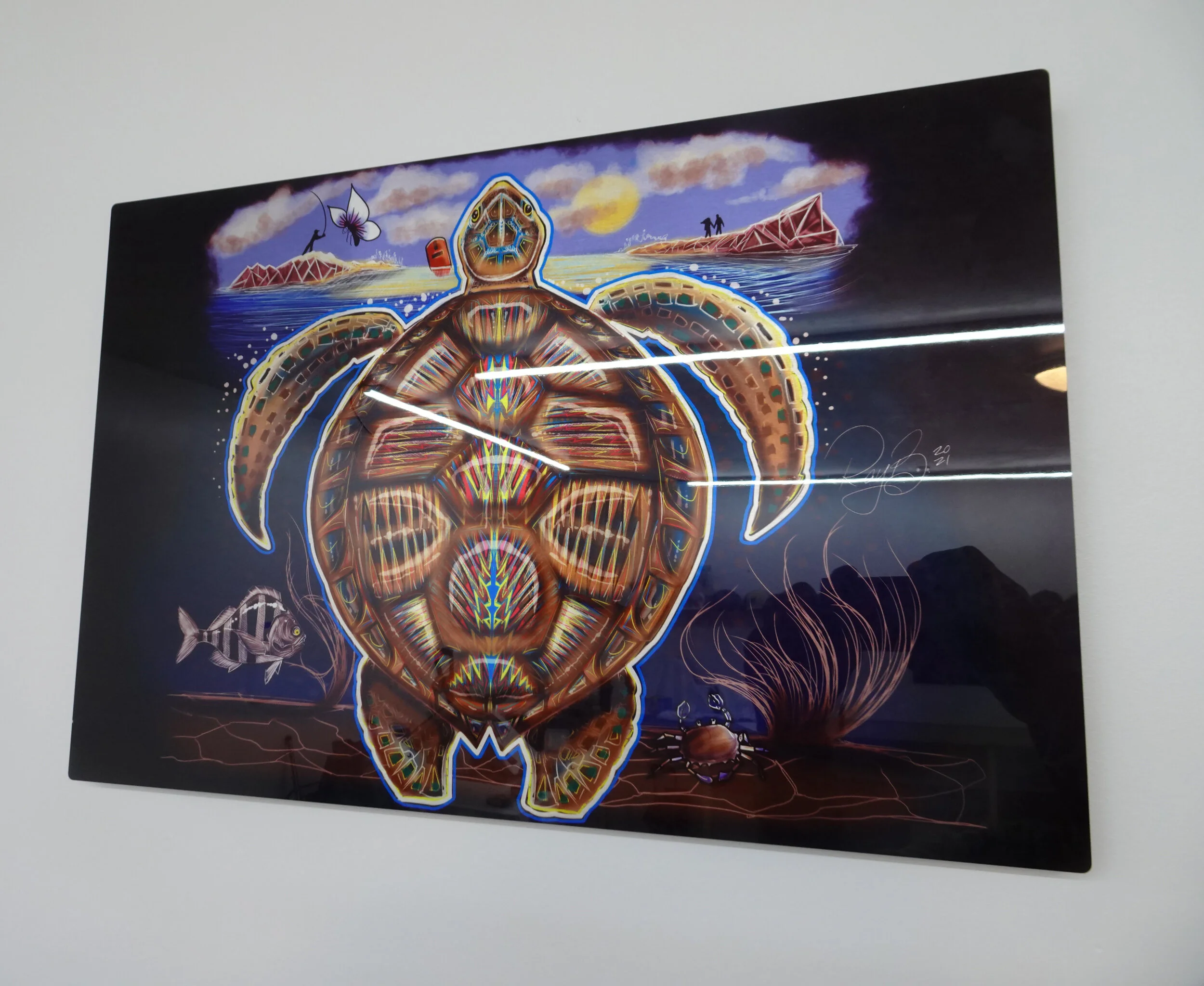 Jetty Turtle Aluminum wall art
