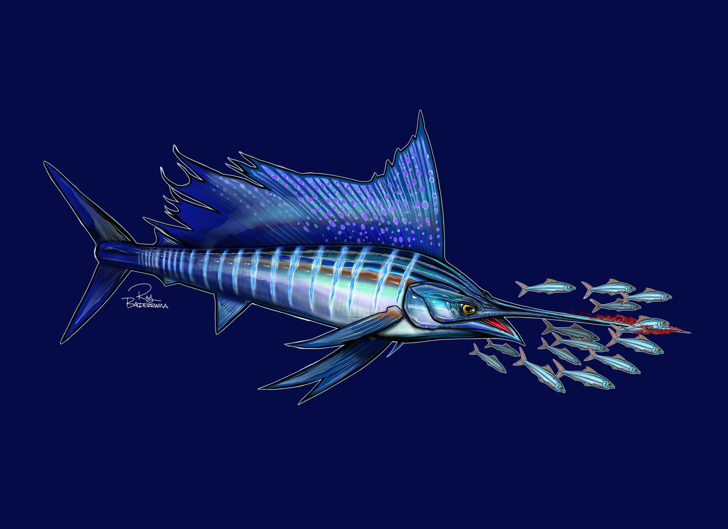 Black Marlin Aluminum Art (Copy)