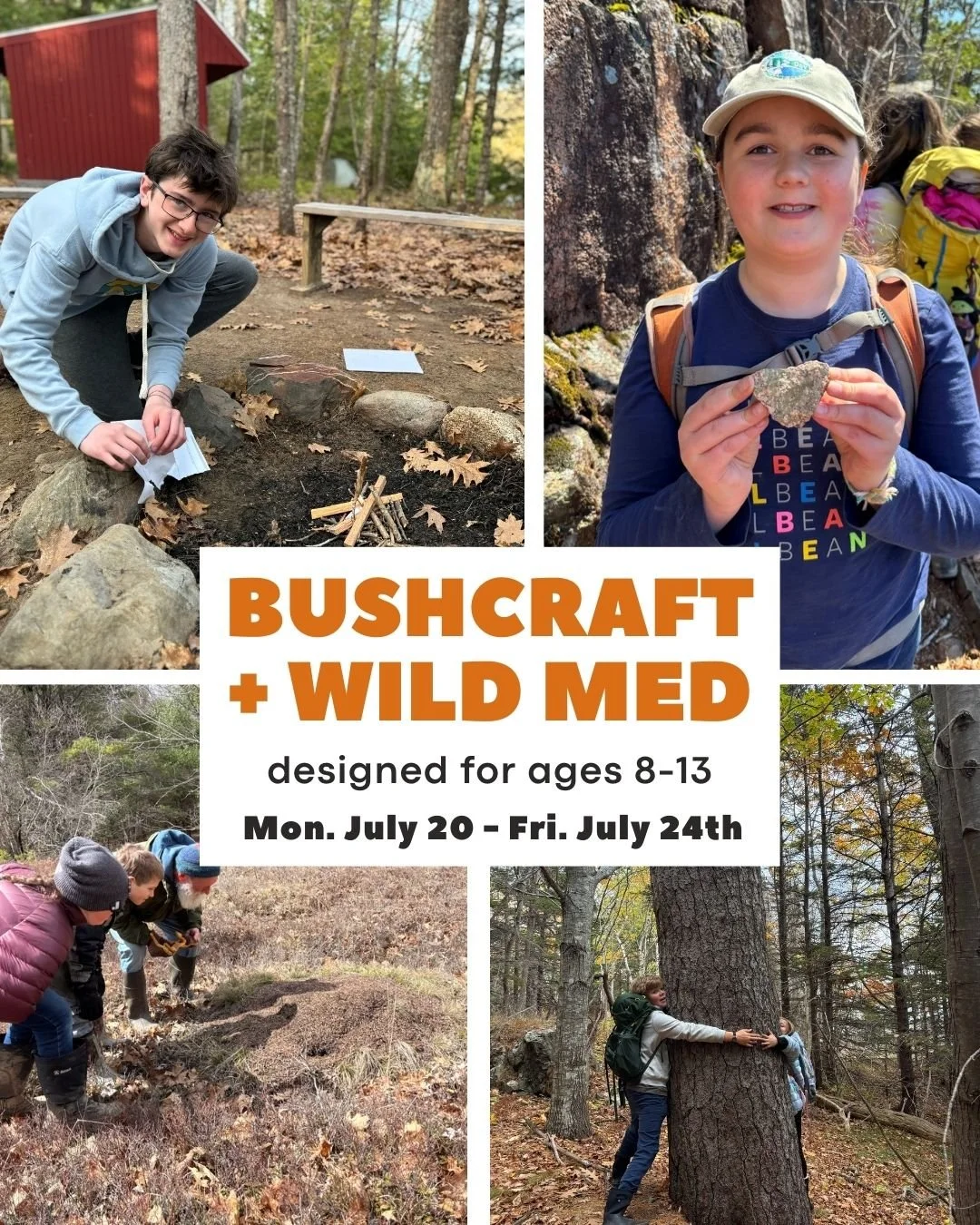 Bushcraft + Wild Med (for ages 8-13):